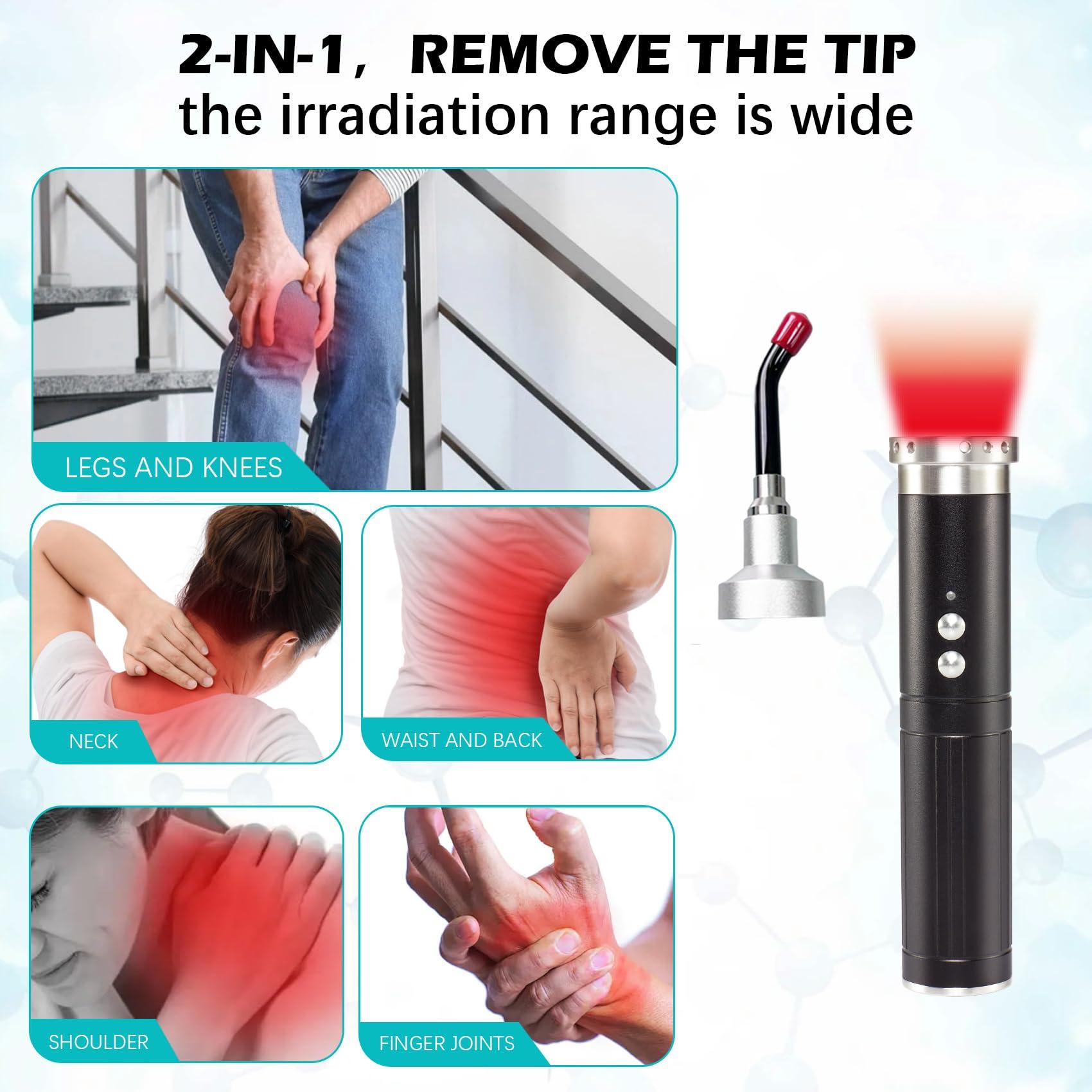 Red Light Therapy,Cold Sores Treatment&Fever Blister, Infrared Light Therapy for Lips Mouth Nose Ear Knee Feet Hands Joint Muscle Nerve Pain Relief Red Light Therapy for Face with Removable Tip - Image 3