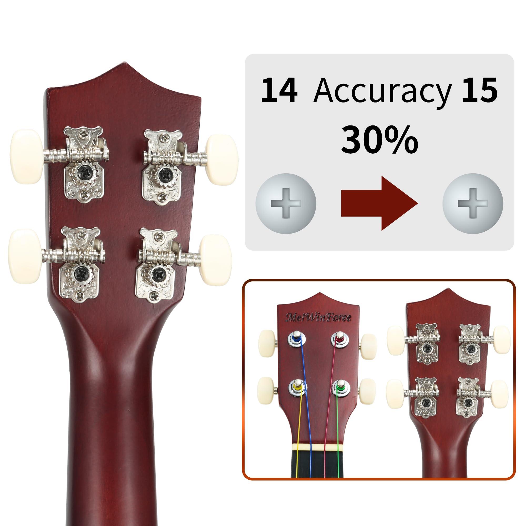 MelWinForee Soprano Ukulele 21 - Beginner Kit for Kids, Complete with Gig Bag, Strap, Tuner, Strings, Picks, Cloth - Ideal for Concerts, Left-Handed Friendly - Perfect Beginner Ukulele - Image 4