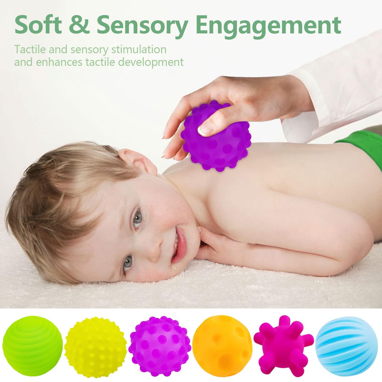 ROHSCE Sensory Balls for Baby Sensory Baby Toys 6 to 12 Months for Toddlers 1-3, Bright Color Textured Multi Soft Ball Gift Sets, Montessori Toys for Babies 6-12 Months Infant Toys (6 Pack) - Image 9