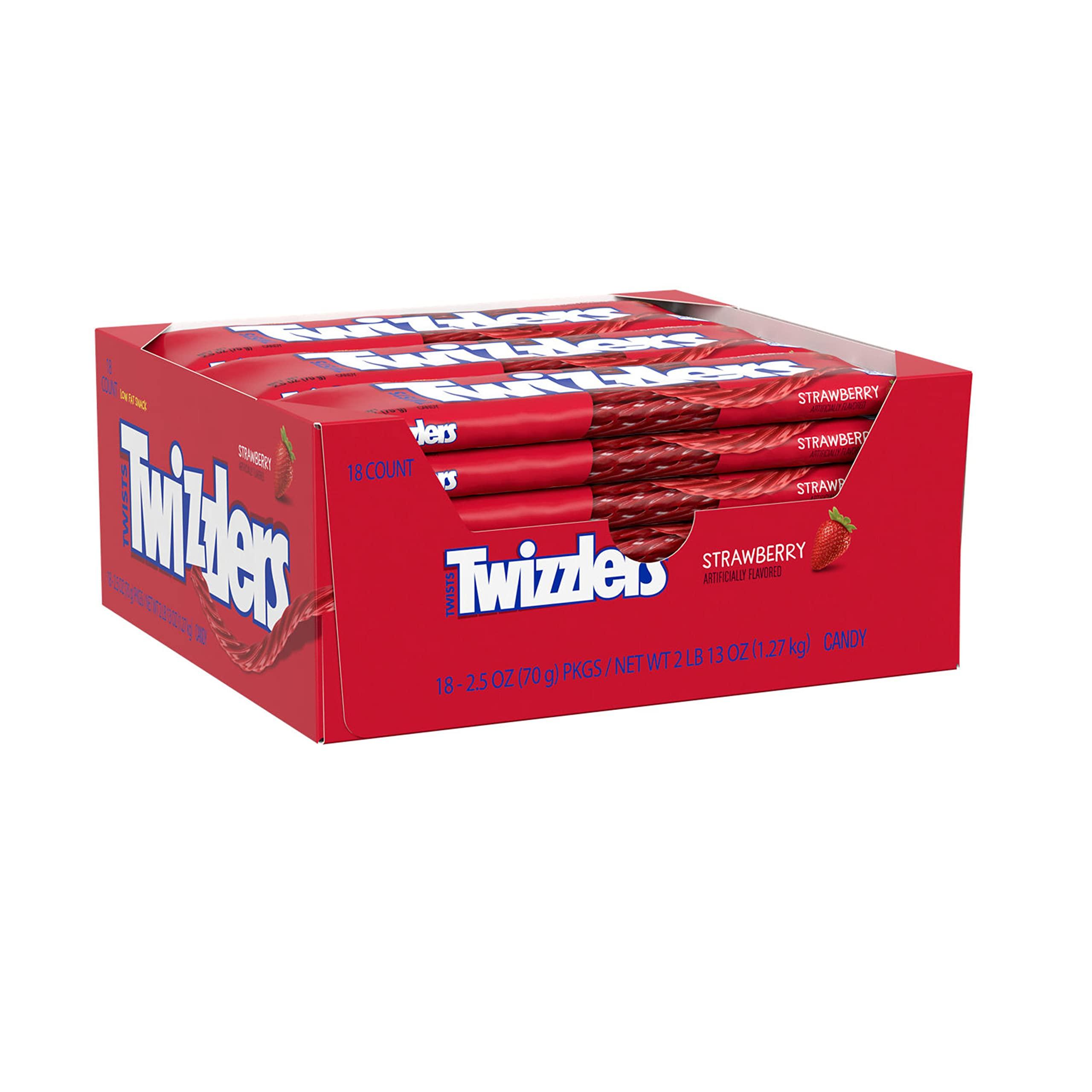 TWIZZLERS Twists Strawberry Flavored Licorice Style, Chewy Candy Packs, 2.5 oz (18 Count) - Image 3