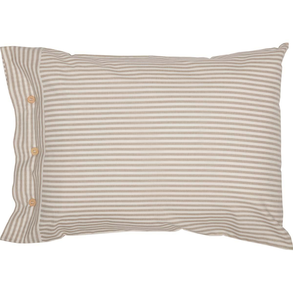Farmhouse Ticking Stripe Taupe Standard Sham - Image 2