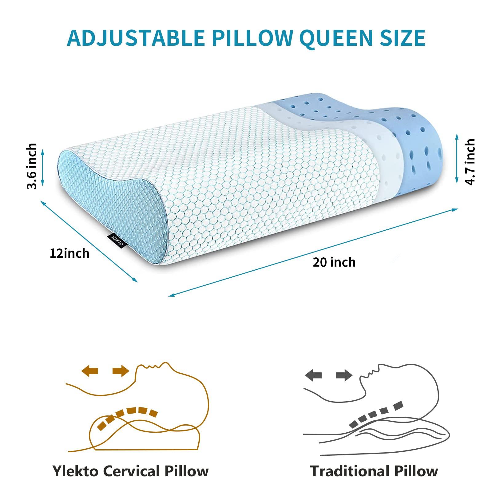 Memory Foam Pillows Neck Pillow for Sleeping, Ergonomic Cervical Pillow Bed Pillow for Side Back Stomach Sleeper, Orthopedic Contour Pillow for Neck and Shoulder Pain Relief - Image 2