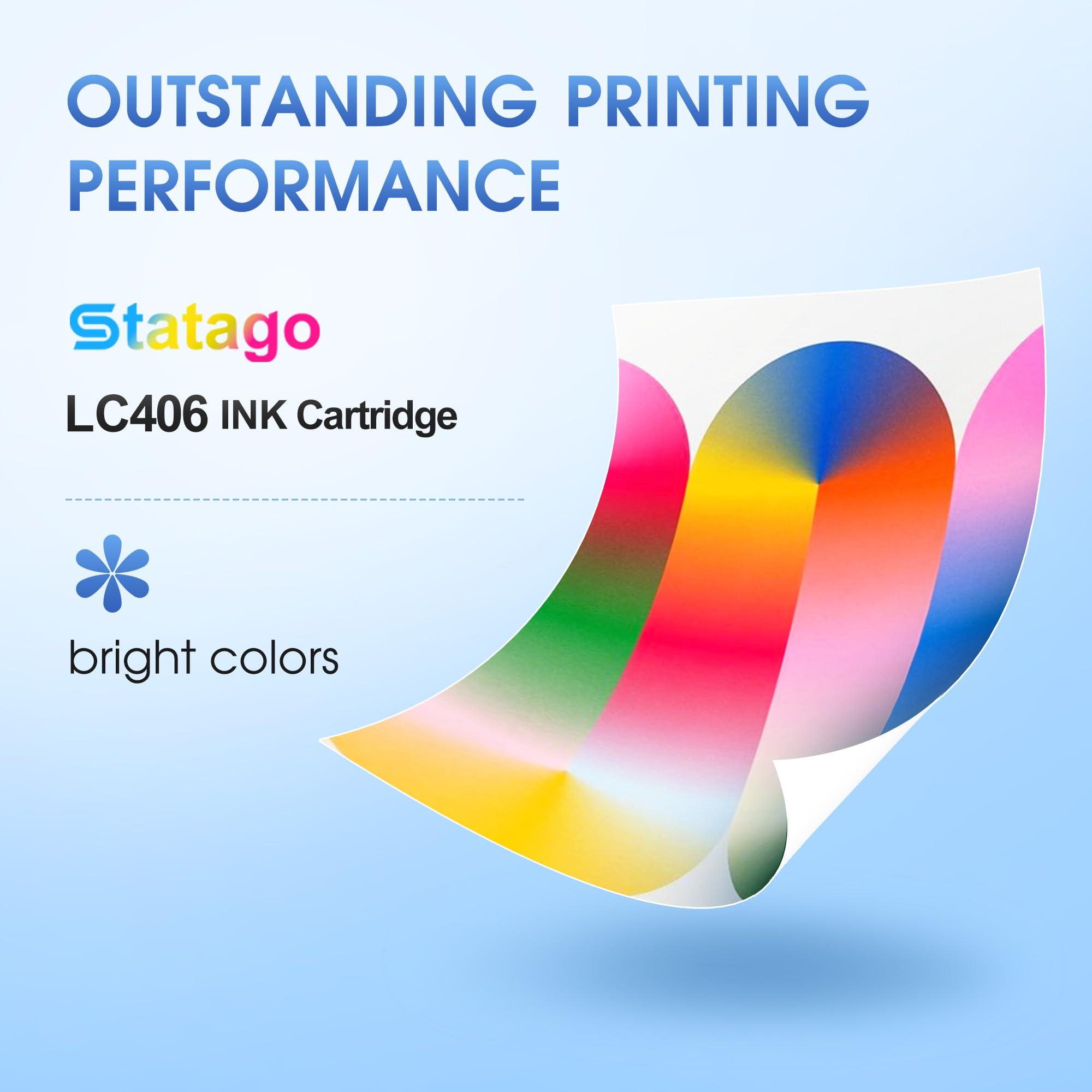 Statago LC406 Ink Cartridges for Brother Printer for Brother LC406 LC406XL Ink Cartridge Work for MFC-J4535DW MFC-J4345DW MFC-J4335DW MFC-J5855DW MFC-J5955DW MFC-J6555DW MFC-J6955DW Printer (4 Pack) - Image 4