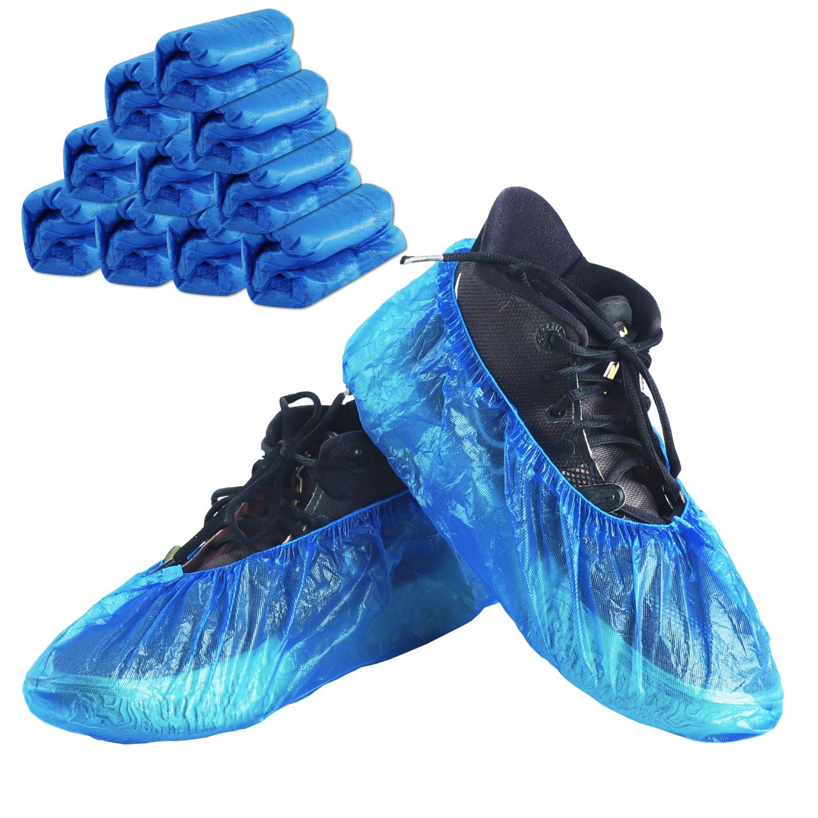 ONEHERE Disposable Shoe Covers, 200 PCS (100 Pairs) Green Convenience Boot Cover, Waterproof, Non slip, Dust proof, Protect Your Shoes, Floor, Carpet, One Size Fit Most