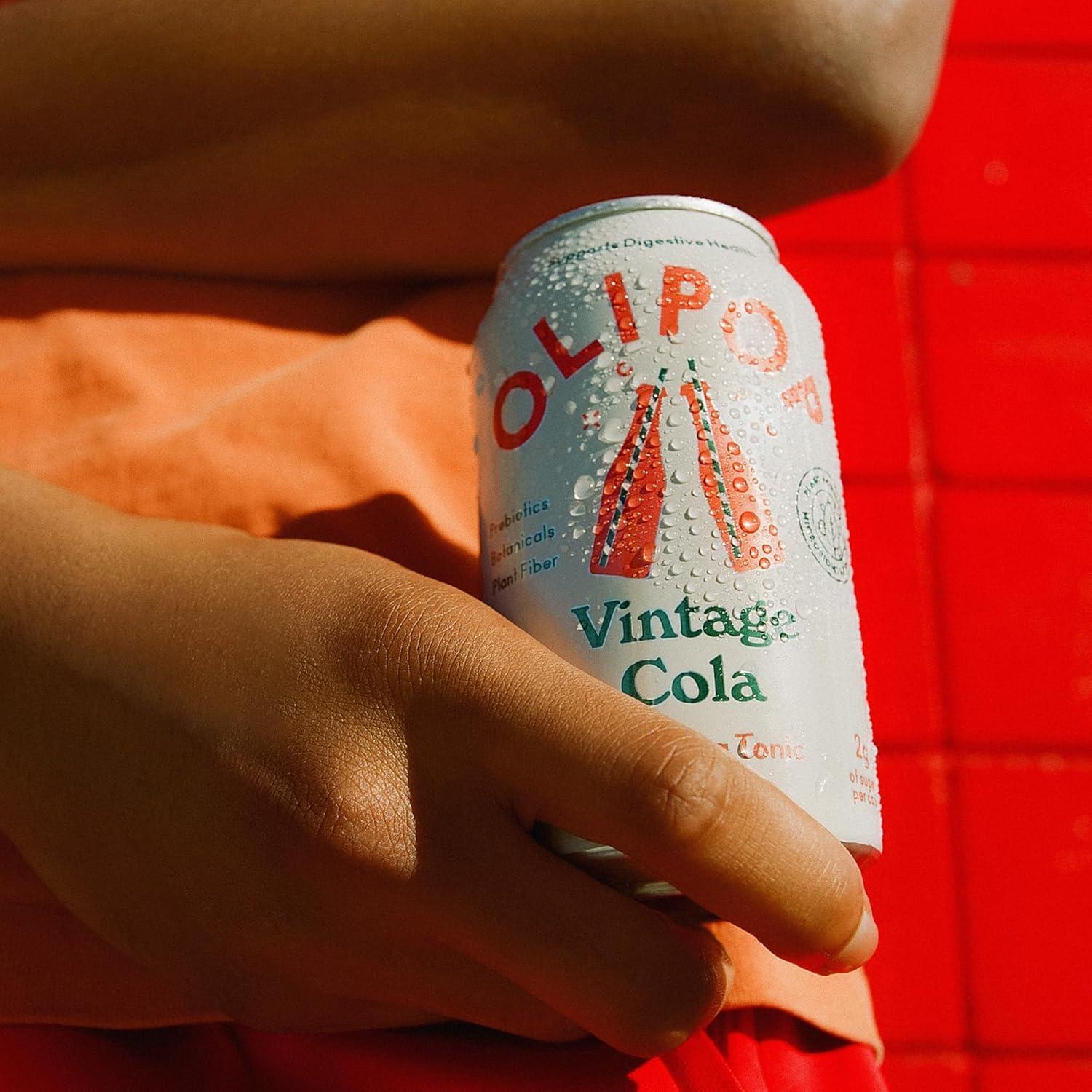 OLIPOP Prebiotic Soda Pop, Vintage Cola, A New Kind of Soda Packed with Prebiotics, Fiber, and Botanicals, Gluten Free, Vegan, GMO Free, 12oz (12-Cans) - Image 7