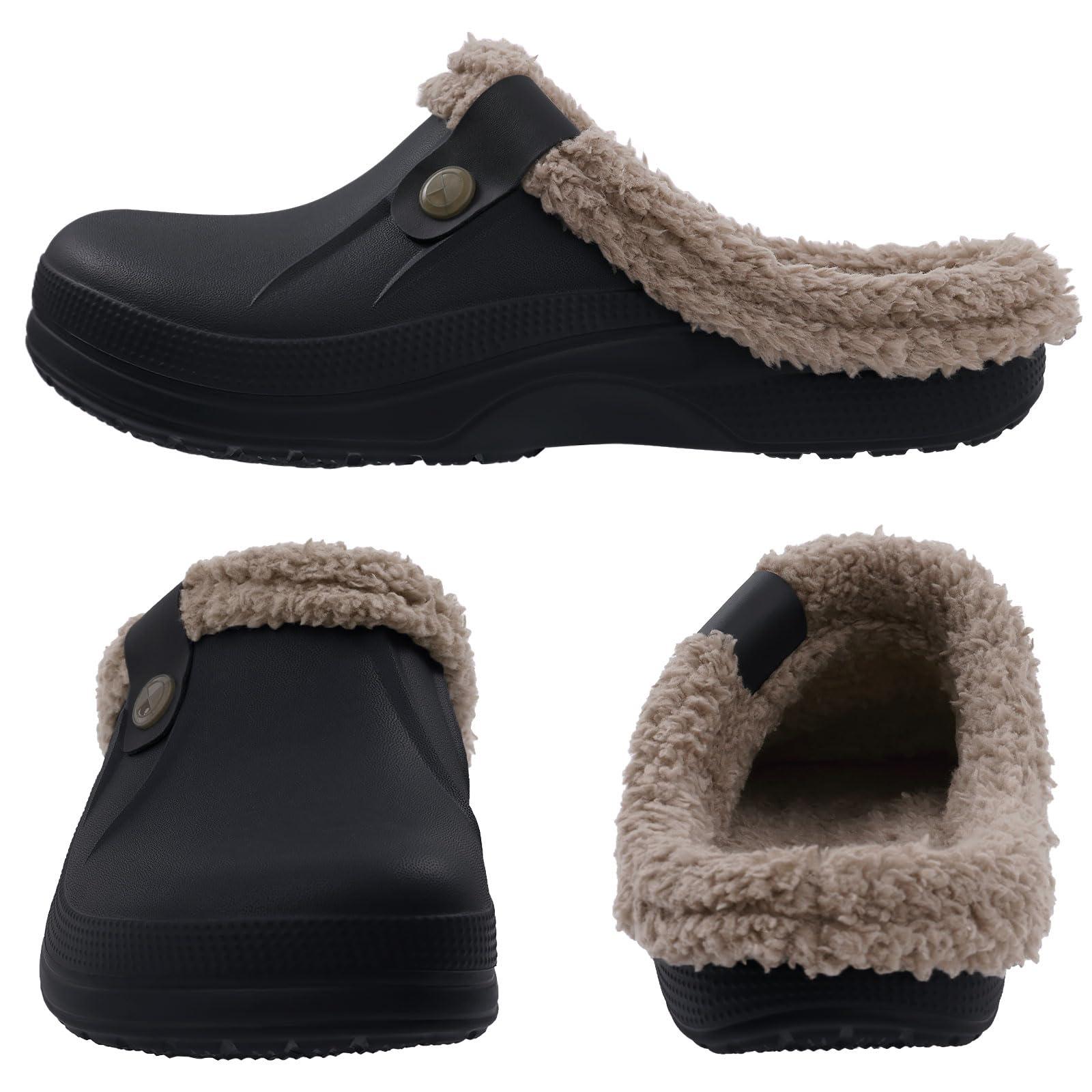 Beslip Classic Fur Lined Clogs Waterproof Winter Fuzzy Slippers for Women Men Indoor and Outdoor - Image 2