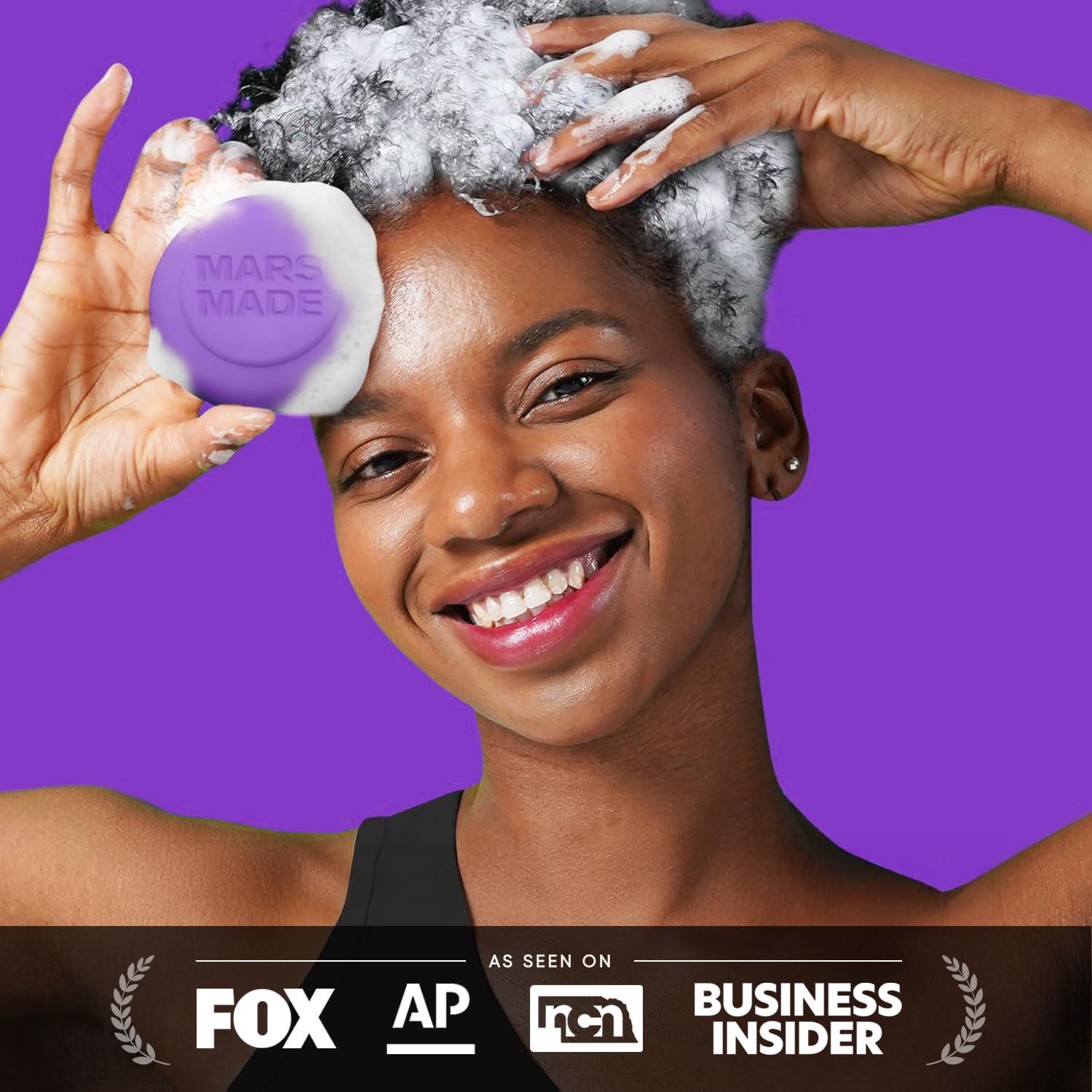 MARS MADE Purple Toning Shampoo Bar 2.0 - Hydrating & Moisturizing Natural Hair Soap Bar Shampoo for Hair Color & Scalp Nourishment - Bathing Soap Solid Shampoo for All Hair Types (120g, 4.23oz) - Image 4