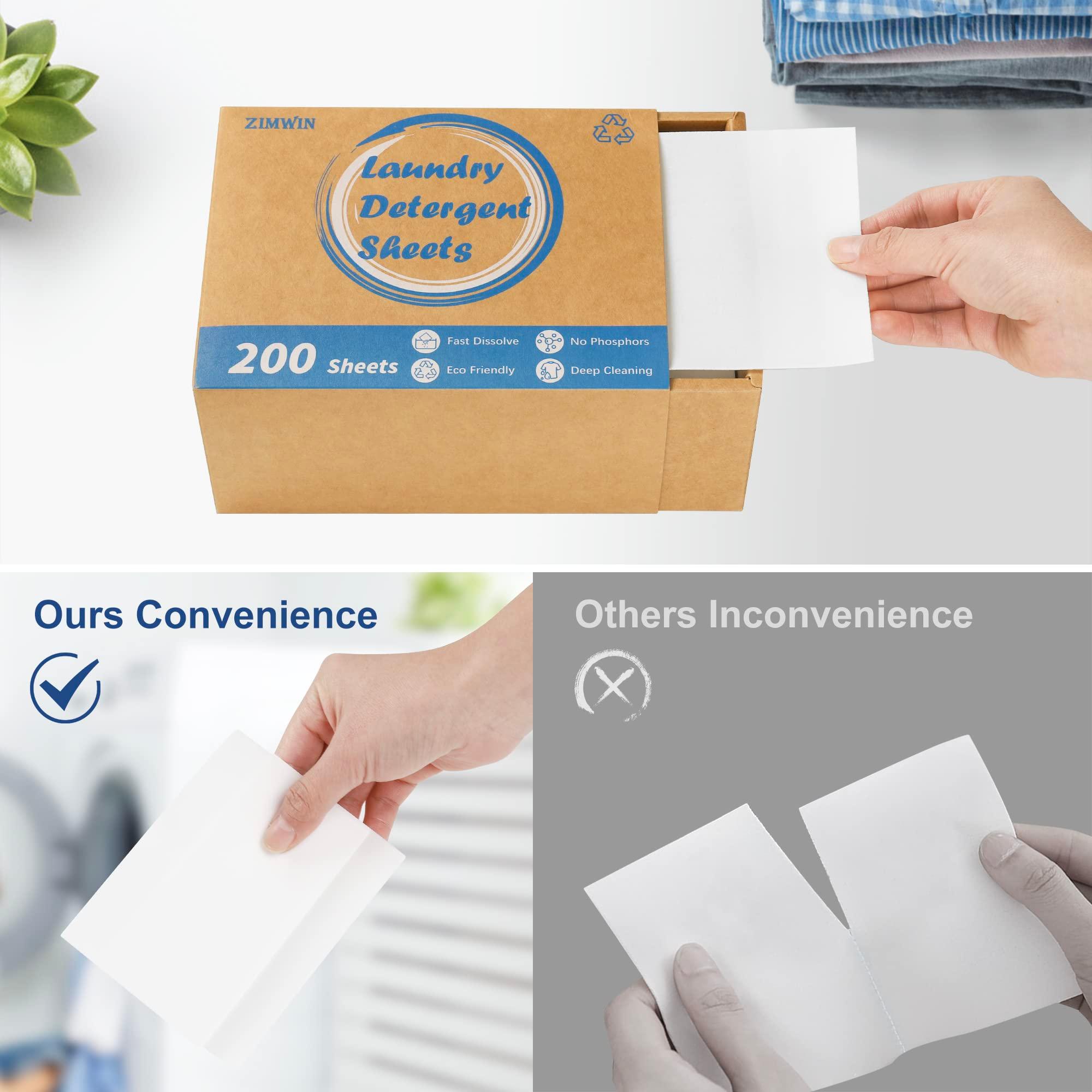 Laundry Detergent Sheets 200 Sheets, Fragrance-Free, Eco-Friendly, Plastic-Free, Hypoallergenic, Liquidless Washing Supplies for Dorm Travel Camping, 200 Loads - Image 5