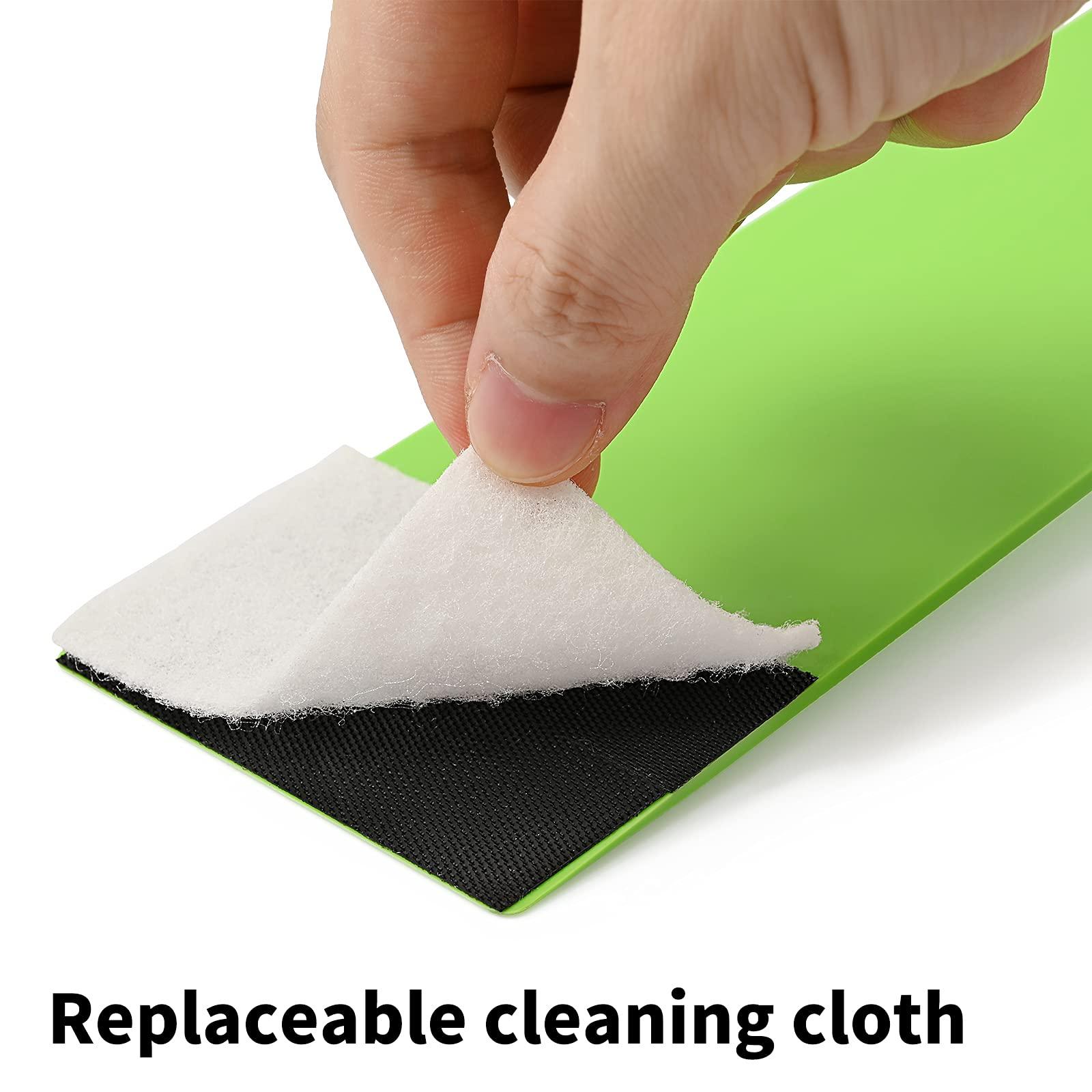NEWISHTOOL Long Reach Auto Bulldozer Squeegee, Mini Paddle Scrubber for Window Tint Film Installing and Vehicle Windshield/Rear Window Glass Cleaning, 1 PC Bulldozer Tint Tool and 3 PCS Scrub Pads - Image 6