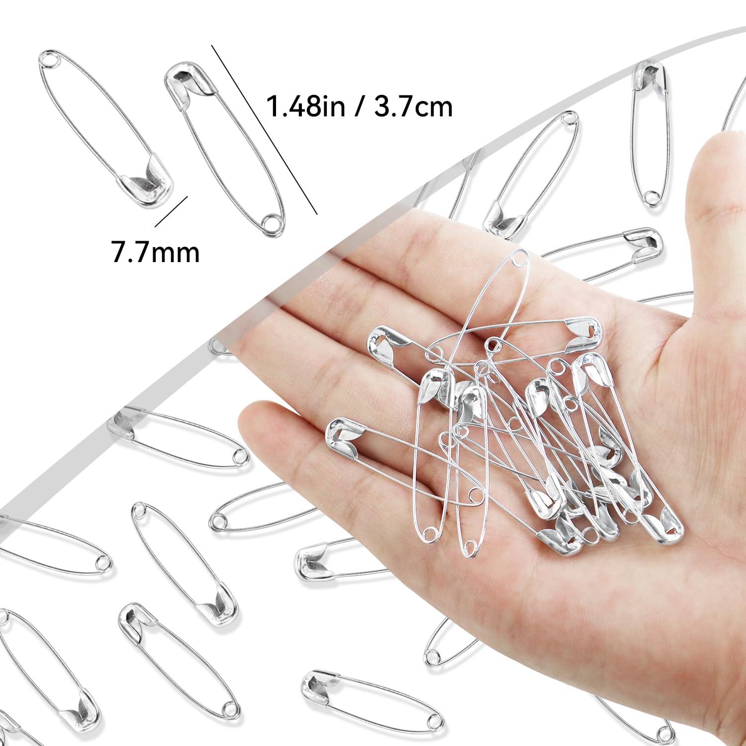 100 Pack Silver Safety Pins Assorted, Galvanized Steel Bulk Safety Pins for Sewing, Clothes, Arts & Craft (1.5 Inch / 38 mm) - Image 3