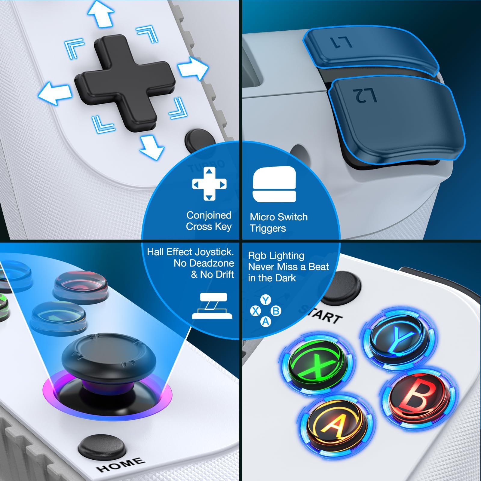 Mobile Game Controller for iPhone/Android, Hall Effect Gaming Controller with Hall Joystick , Wireless Phone Controller, Support Phone Case, Suitable for Xbox Game Pass, Steam Link, Roblox, Call of Duty & More - Image 4