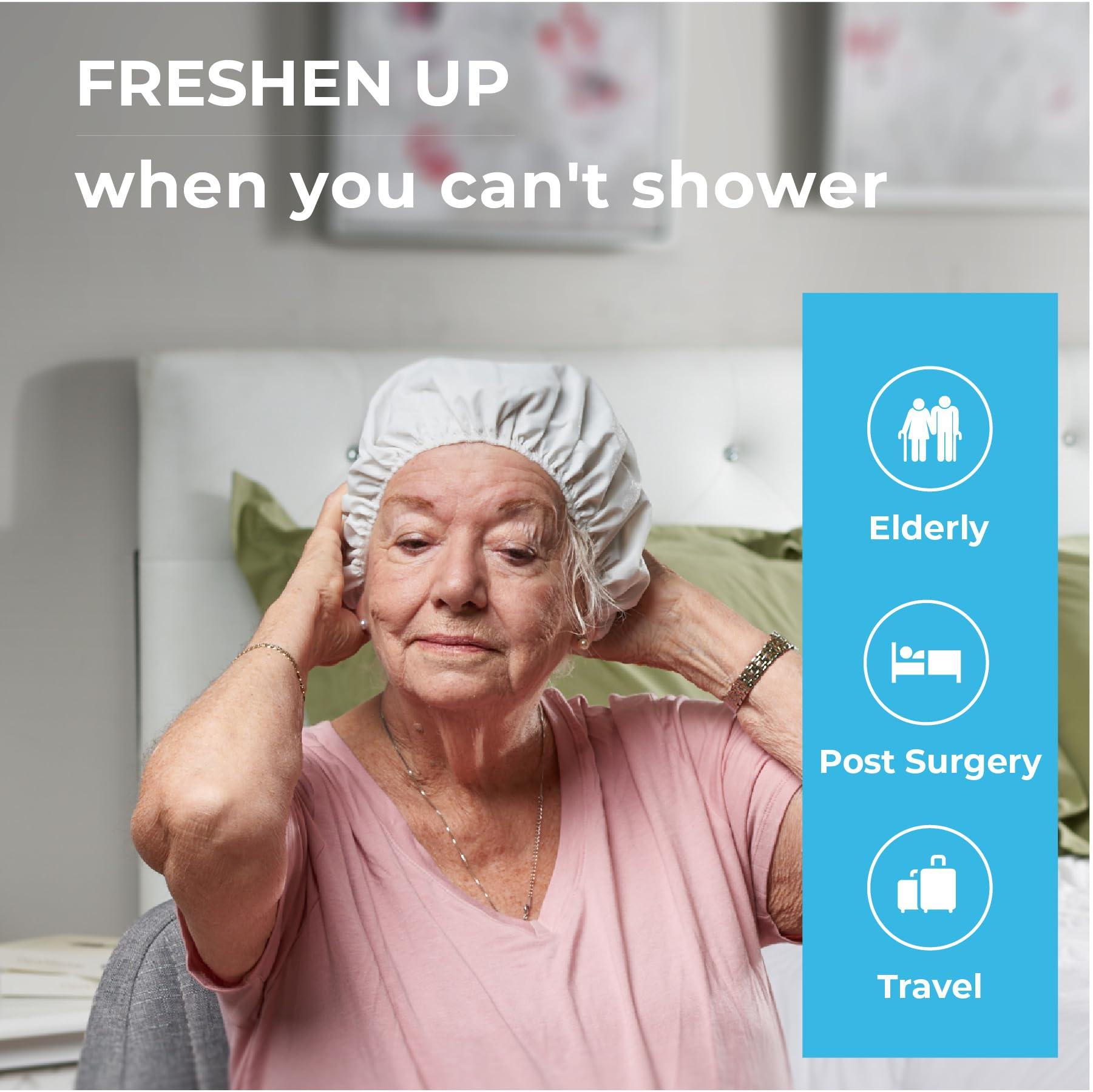 Scrubzz Shampoo Caps No Rinse for Elderly and Bedridden Patients, Rinse Free Shampoo Caps for Post Surgery and Hospital Stays, Waterless Hair Washing Shower Caps - 6 Pack - Image 2