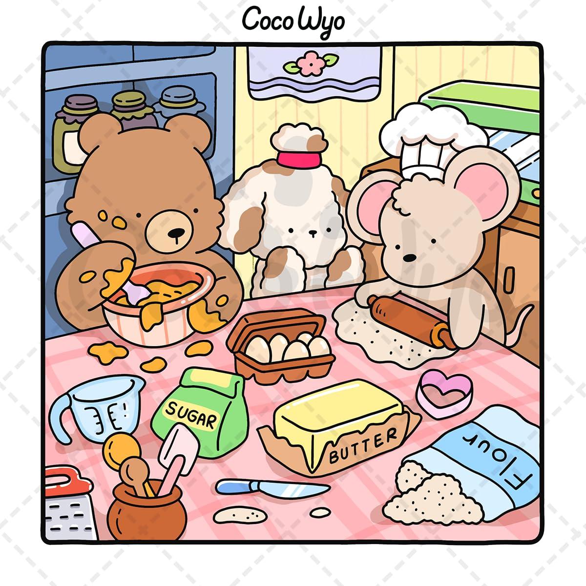 Cozy Friends: Coloring Book for Adults and Teens Featuring Super Cute Animal Characters with Easy and Simple Designs for Relaxation - Image 3