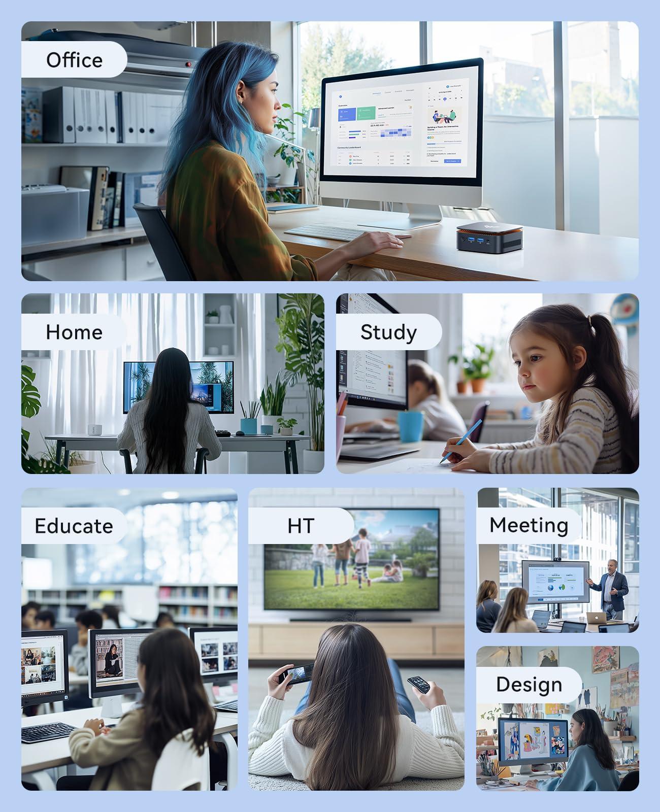 KAMRUI Mini PC Computer, Intel Processor N97 (up to 3.6 GHz), 16GB DDR4 RAM 256GB M.2 SSD, Mini Desktop Computer Support Dual 4K, WiFi, Bluetooth, Ethernet, HTPC for Business, Education, Home - Image 9