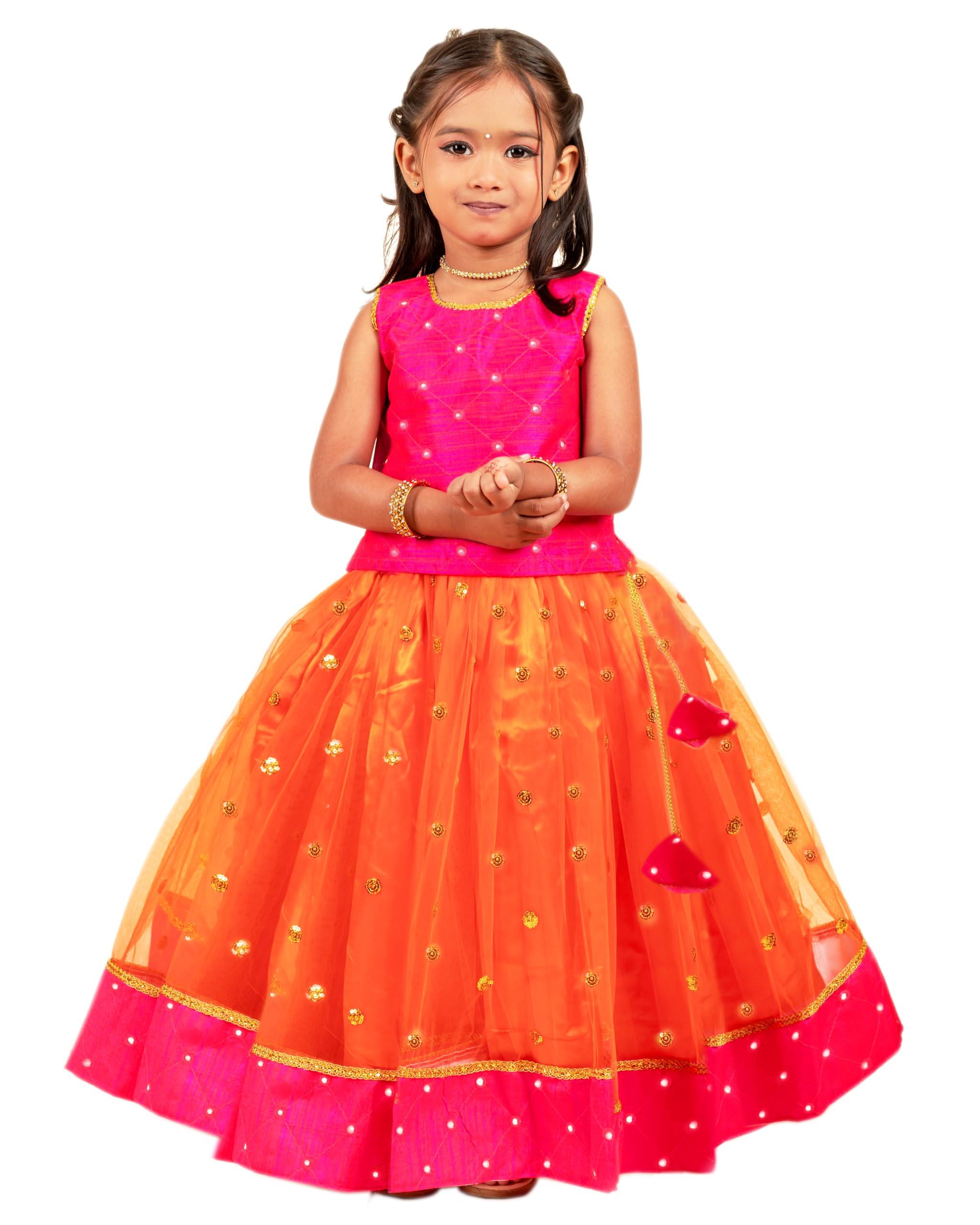 Stanwells Kids Baby Girl's Net Readymade Lehenga Choli