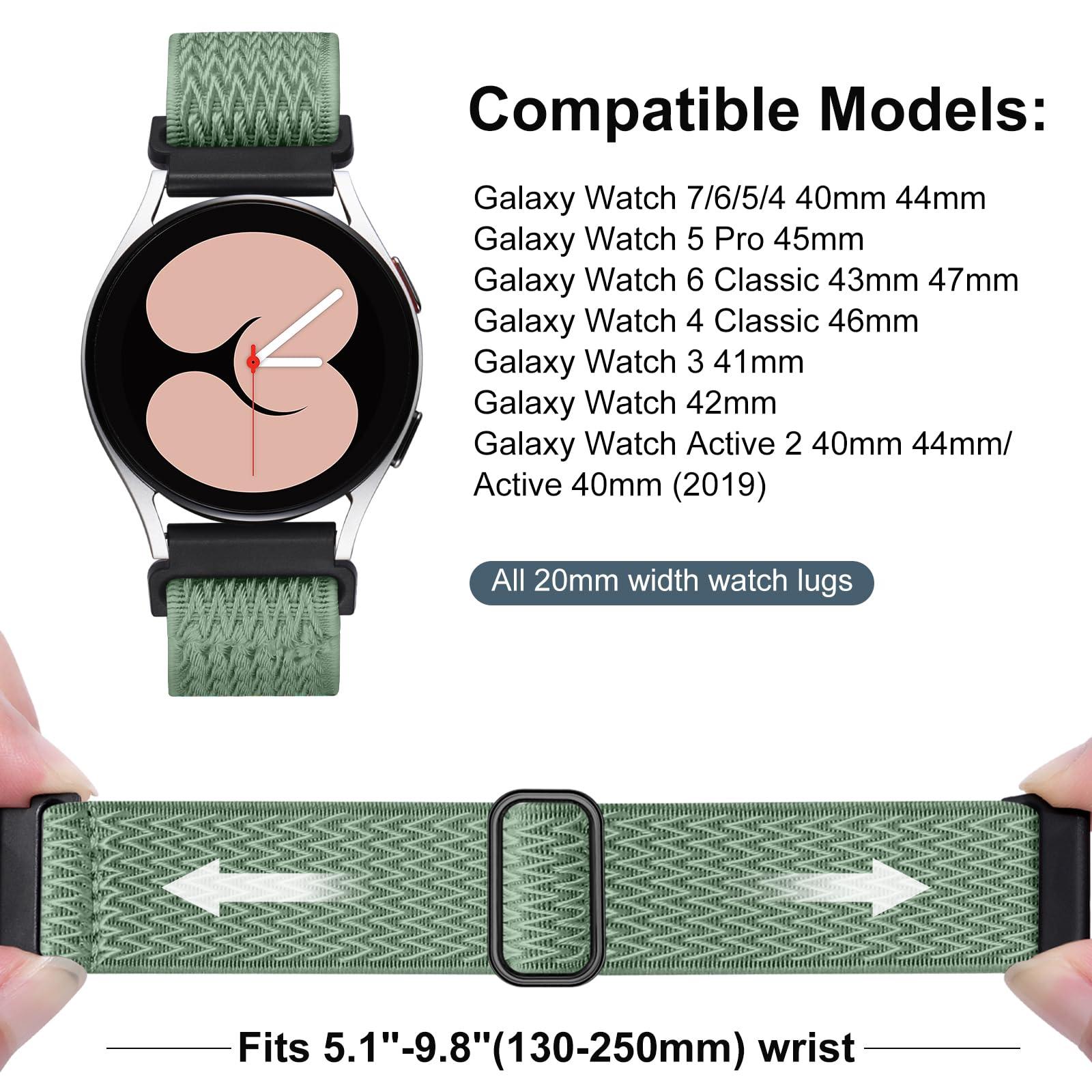 Easuny 12 Pack Stretchy Bands Compatible with Samsung Galaxy Watch 7 6 5 4 40mm 44mm Band, Galaxy 5 Pro 45mm, 6 Classic 47mm 43mm, 4 Classic 46mm 42mm, Active 2, 20mm Elastic Watch Strap for Women - Image 8