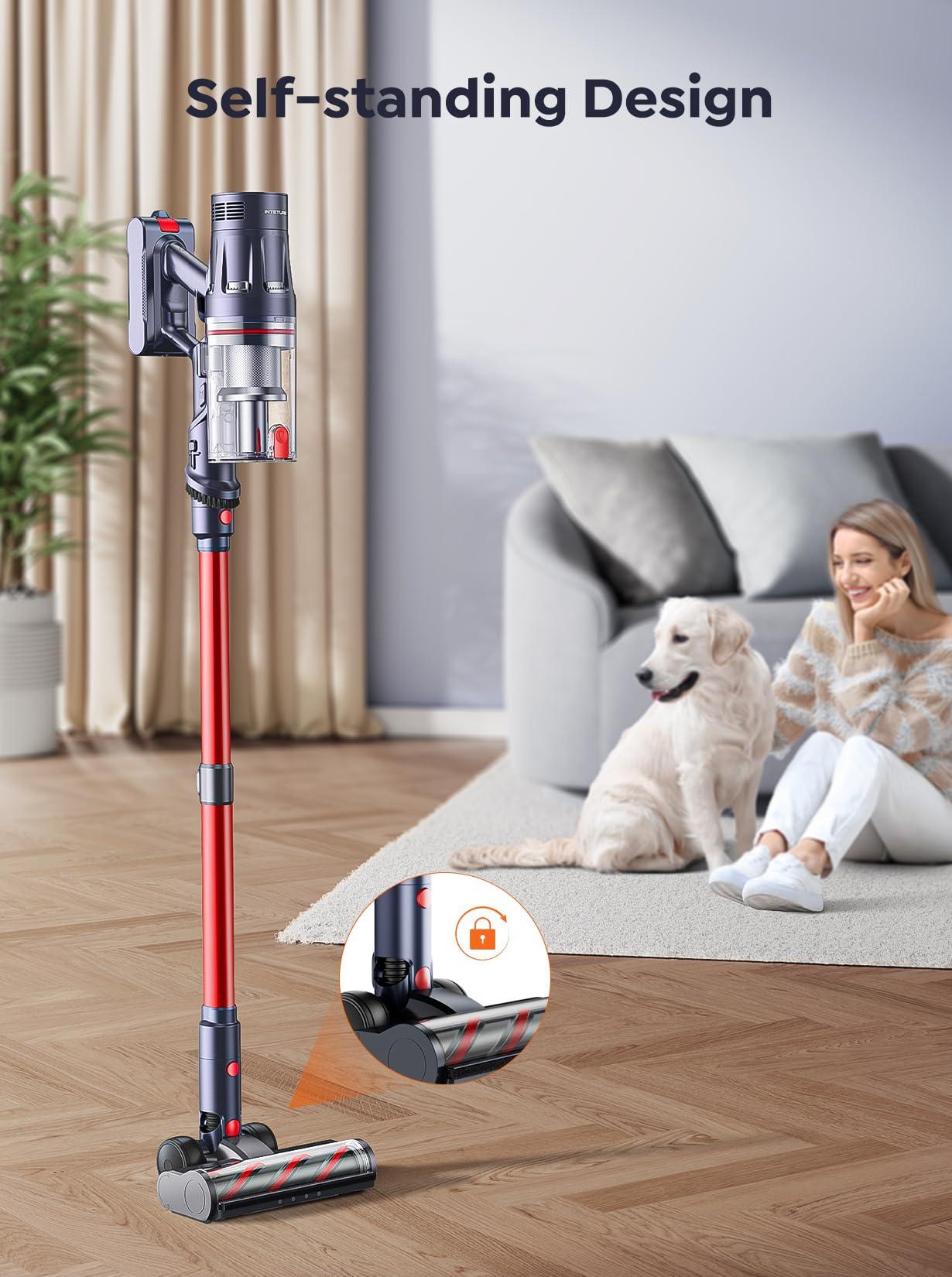 INTETURE Cordless Vacuum Cleaner, 550W 45Kpa Vacuum Cleaners for Home, Stick Vacuum with Self-Standing, Max 60 Mins, Touch Screen, Vacuum Cleaner with Charging Station for Hard Floor Carpet Car Pet - Image 5