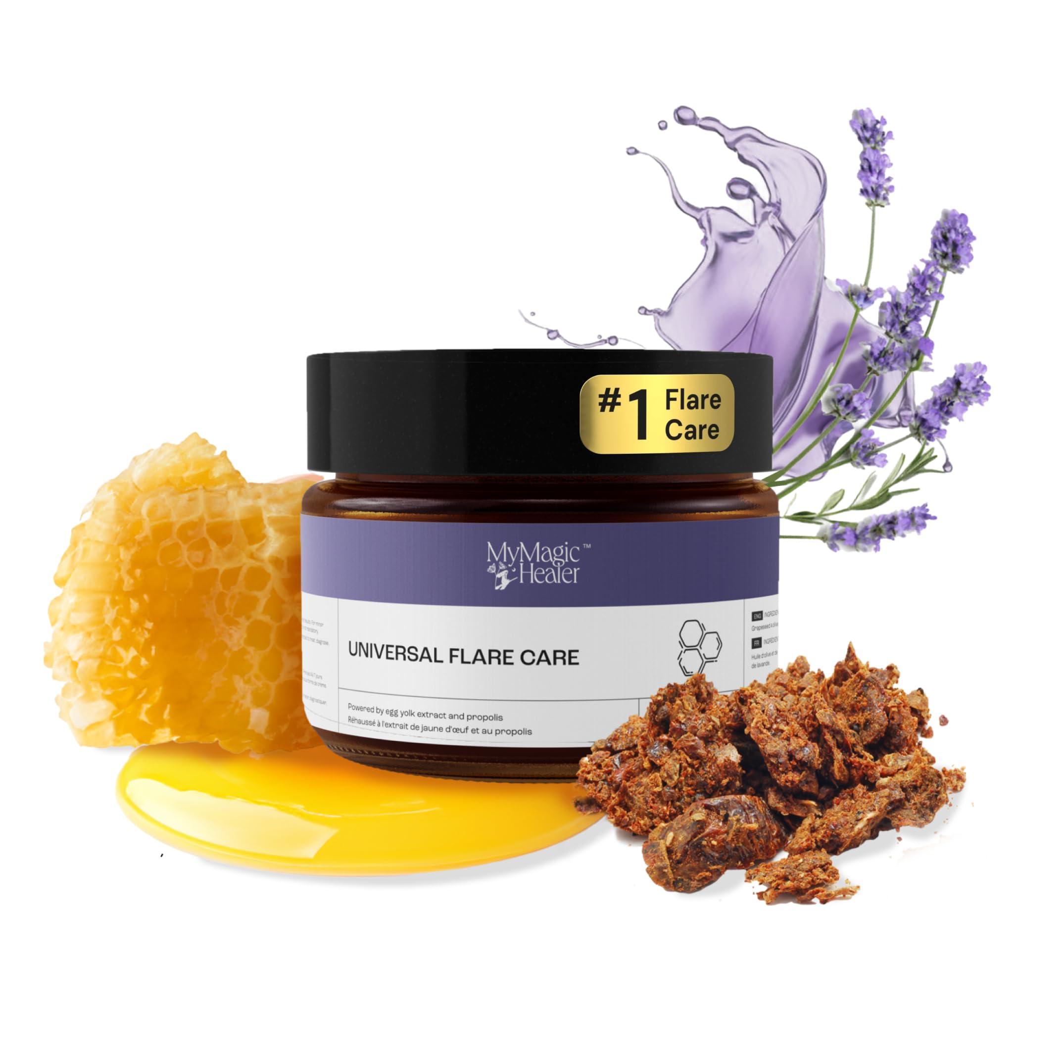 Universal Flare Care | Relief for 97% of Skin Issues | Cysts, Inflamed Skin, Hidradenitis Suppurativa, Abscesses, Impetigo | All Natural Flare Up Solution With Propolis & Egg Yolk Extract 1 oz