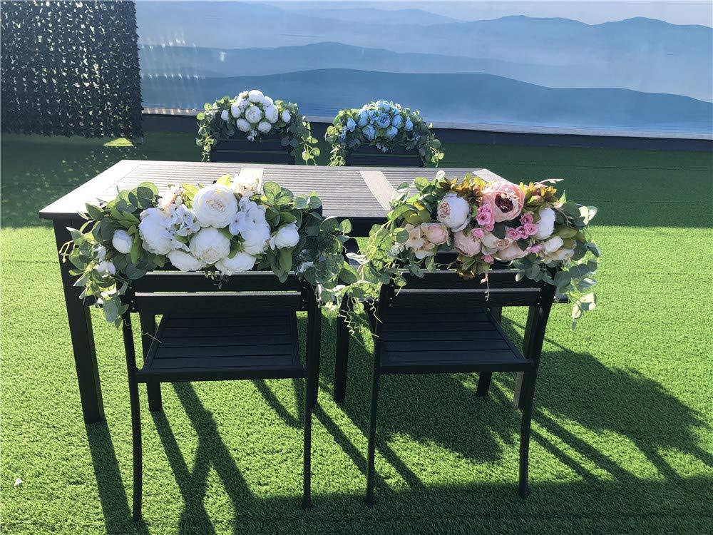 Wedding Arch Flowers, 30 Inch Rustic Artificial Floral Swag for Door Lintel, Green Leaves Rose Peony Sunflowers Table Centerpieces Home Decoration - Image 2