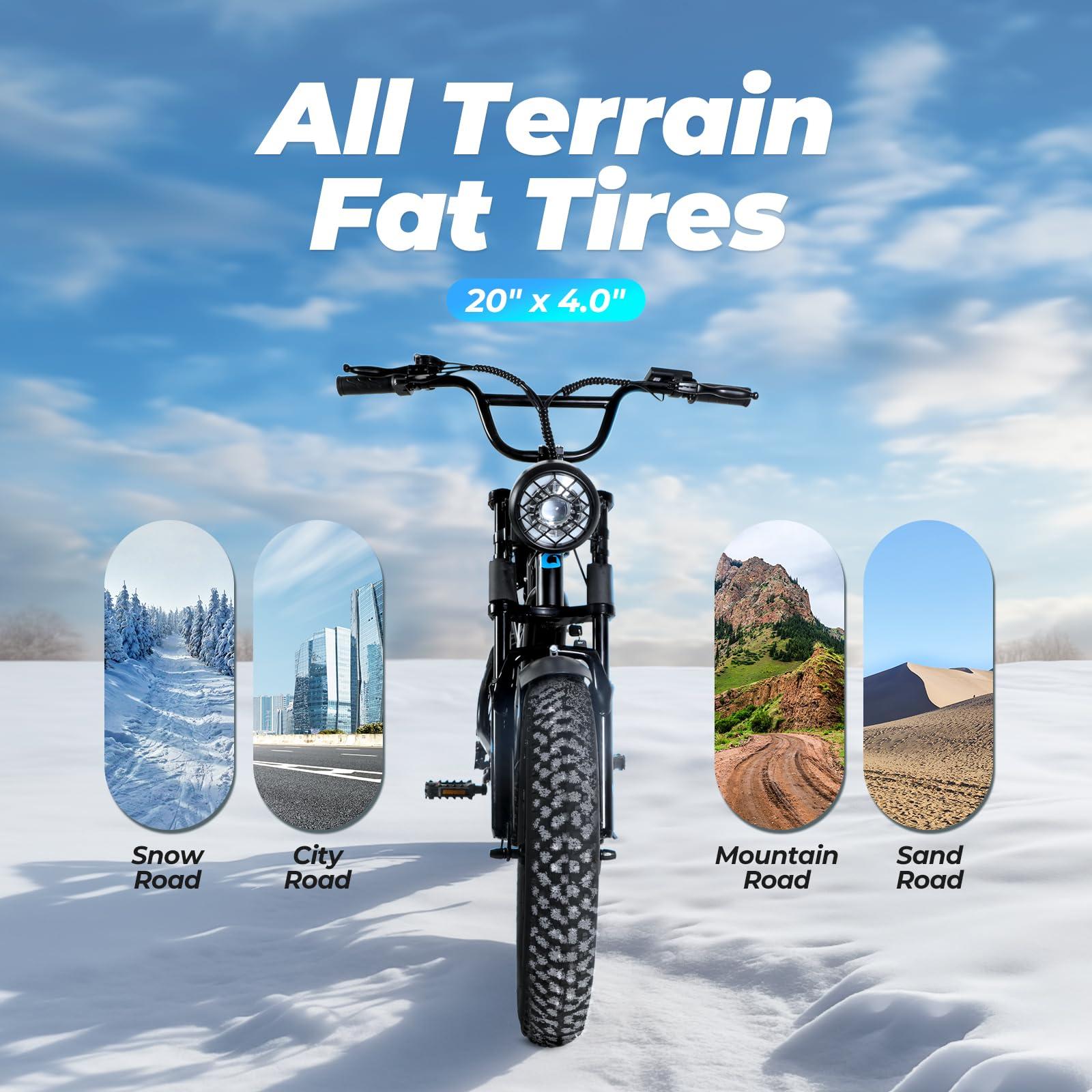 Fat Tire Electric Bike for Adults,1500W 32 Mph Top Speed Motorcycle Design Ebike, 48v 15.6AH 25-50 miles Long Range E Bike for Men and Women,All Terrain Motorbikes 20x4" Adult Electric Bicycles E-bike - Image 5