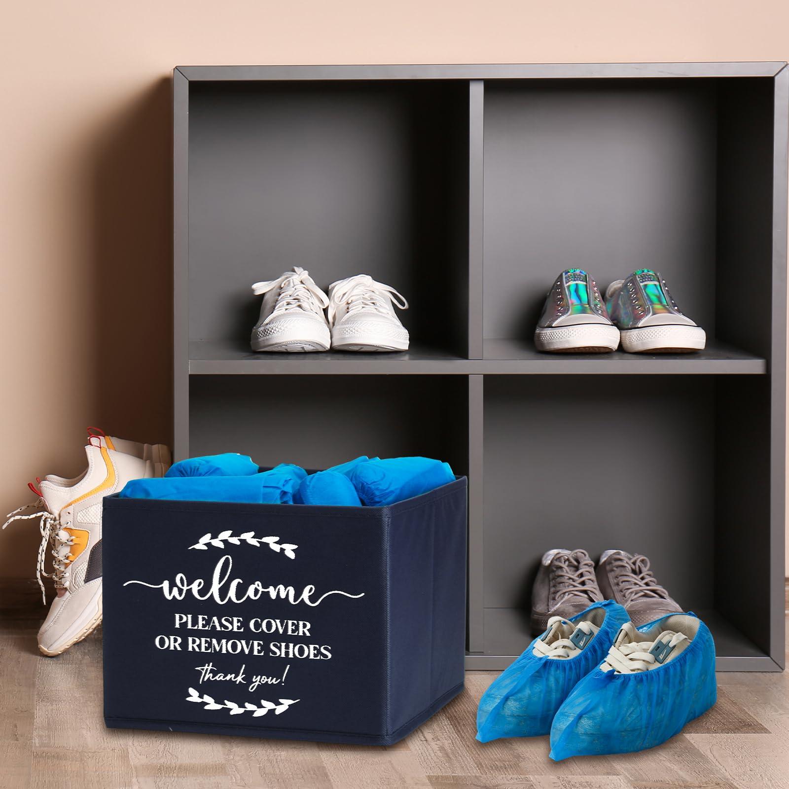 Suzile 200 Pack Disposable Shoe Covers with Dispenser Box Waterproof Disposable Non Slip Shoe Booties Foot Covers with Storage Box for Guests Indoor Open House Supplies(Dark Blue) - Image 6
