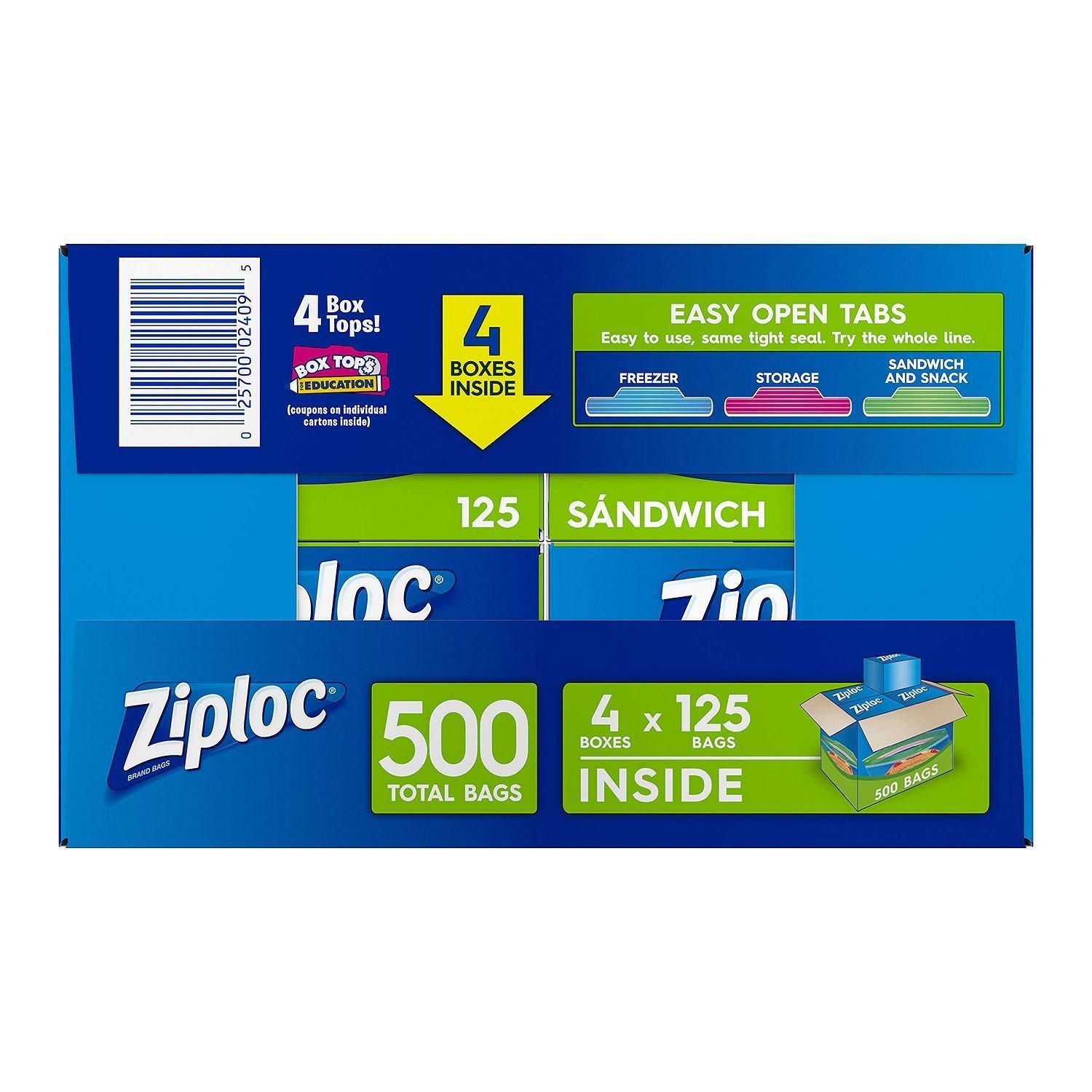 Ziploc Easy Open Tabs Sandwich Bags 125 Count (Pack of 4) - Image 5