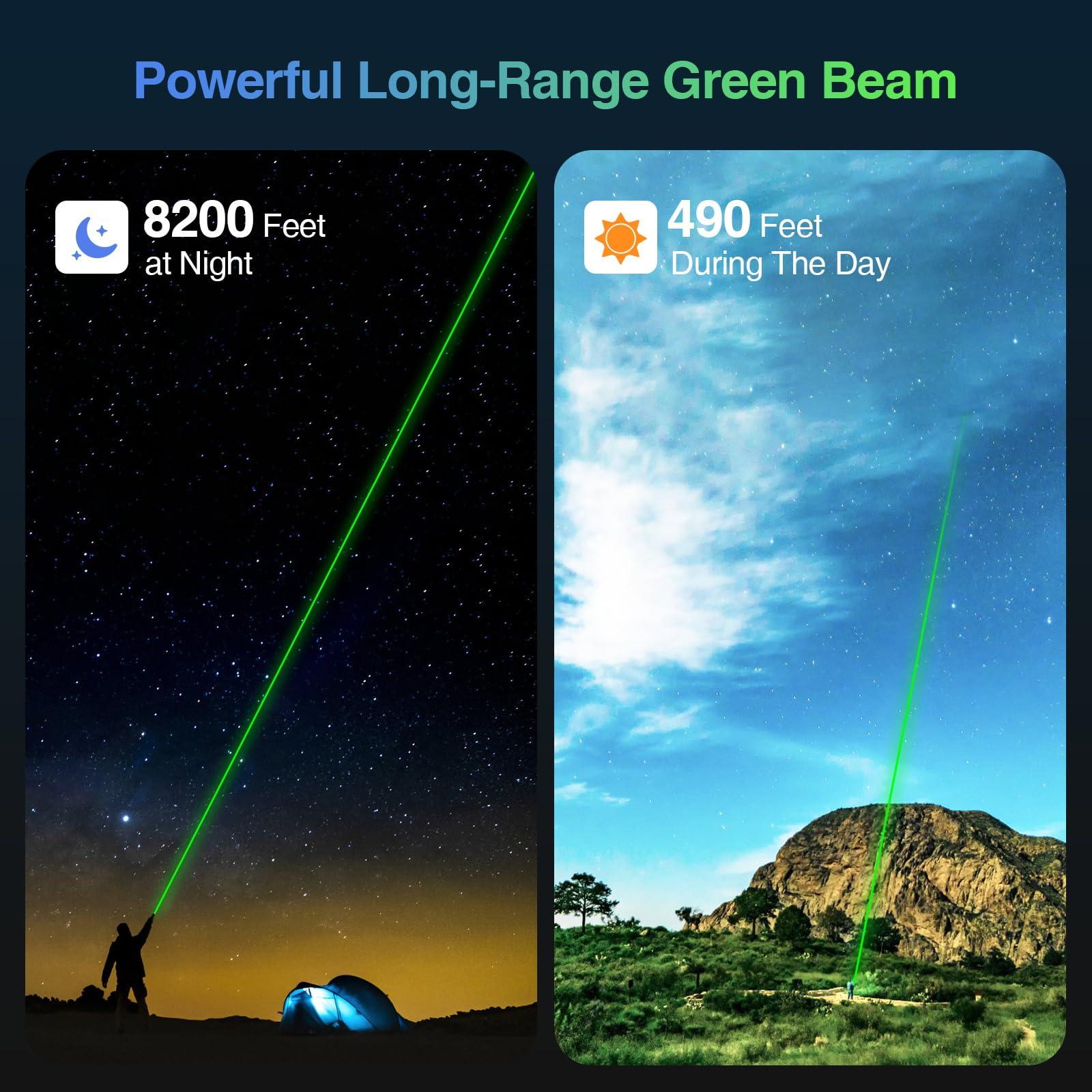 Advanced Long-Range Laser Pointer High Power - Rechargeable Green Laser Pointer with Removable Star Cap - Versatile Laser Pen for Astronomy, Construction, Presentations, and Outdoor Adventures - Image 2