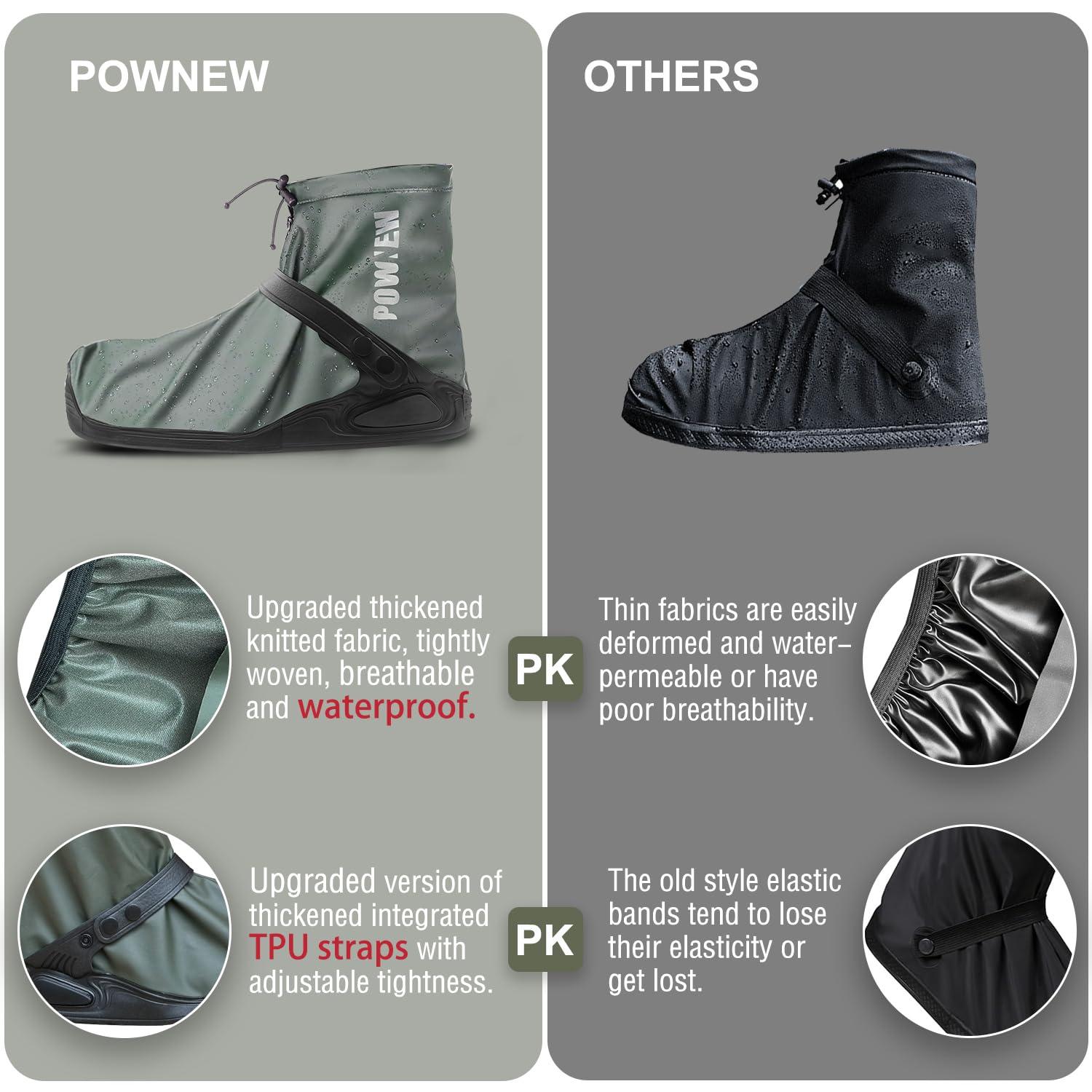 POWNEW Waterproof Rain Shoe Covers for Men and Women - Image 2