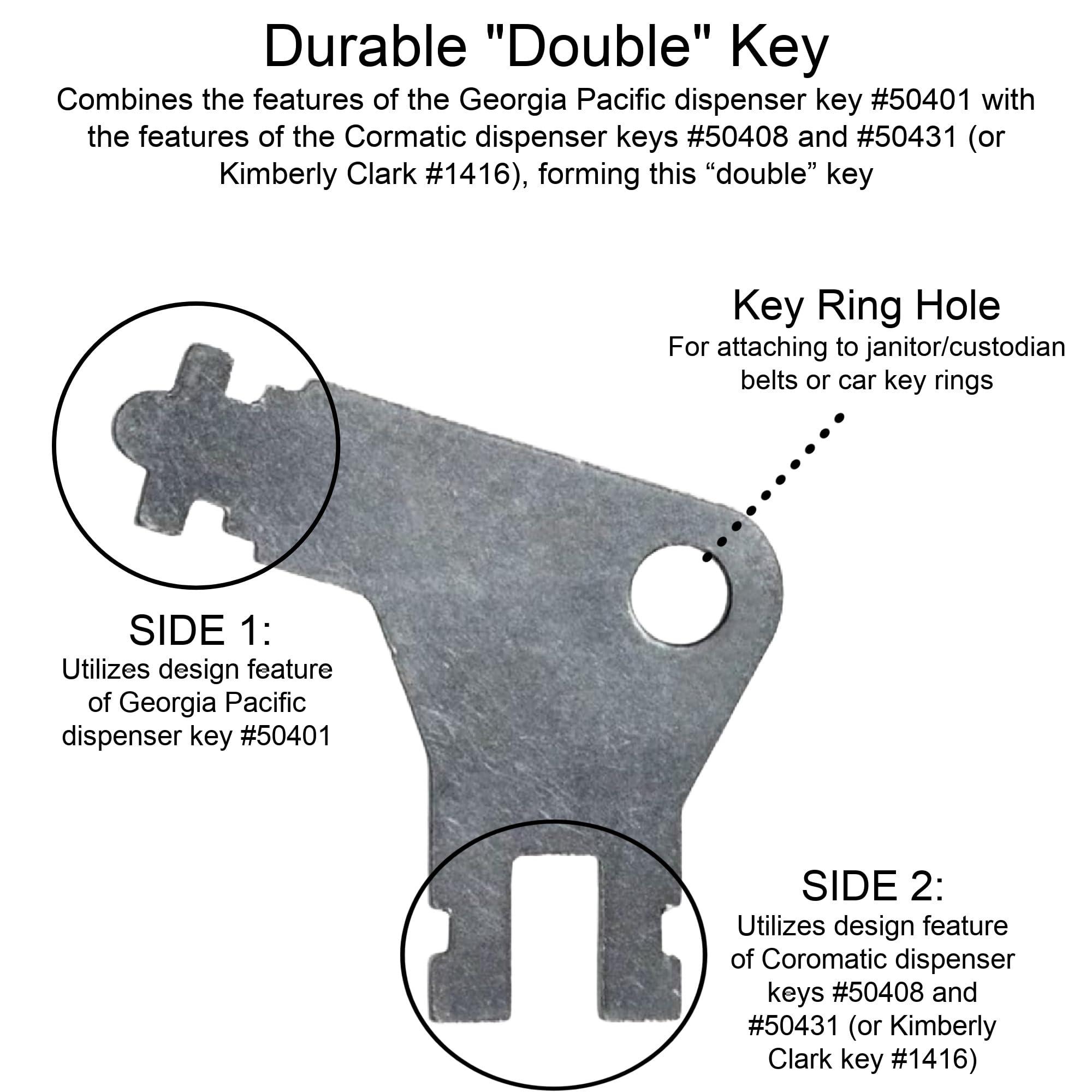Paper Towel Dispenser Key for Georgia Pacific Commercial Machines - Also Fits GP Toilet Paper and Soap Dispensers, 3-pk - Image 5
