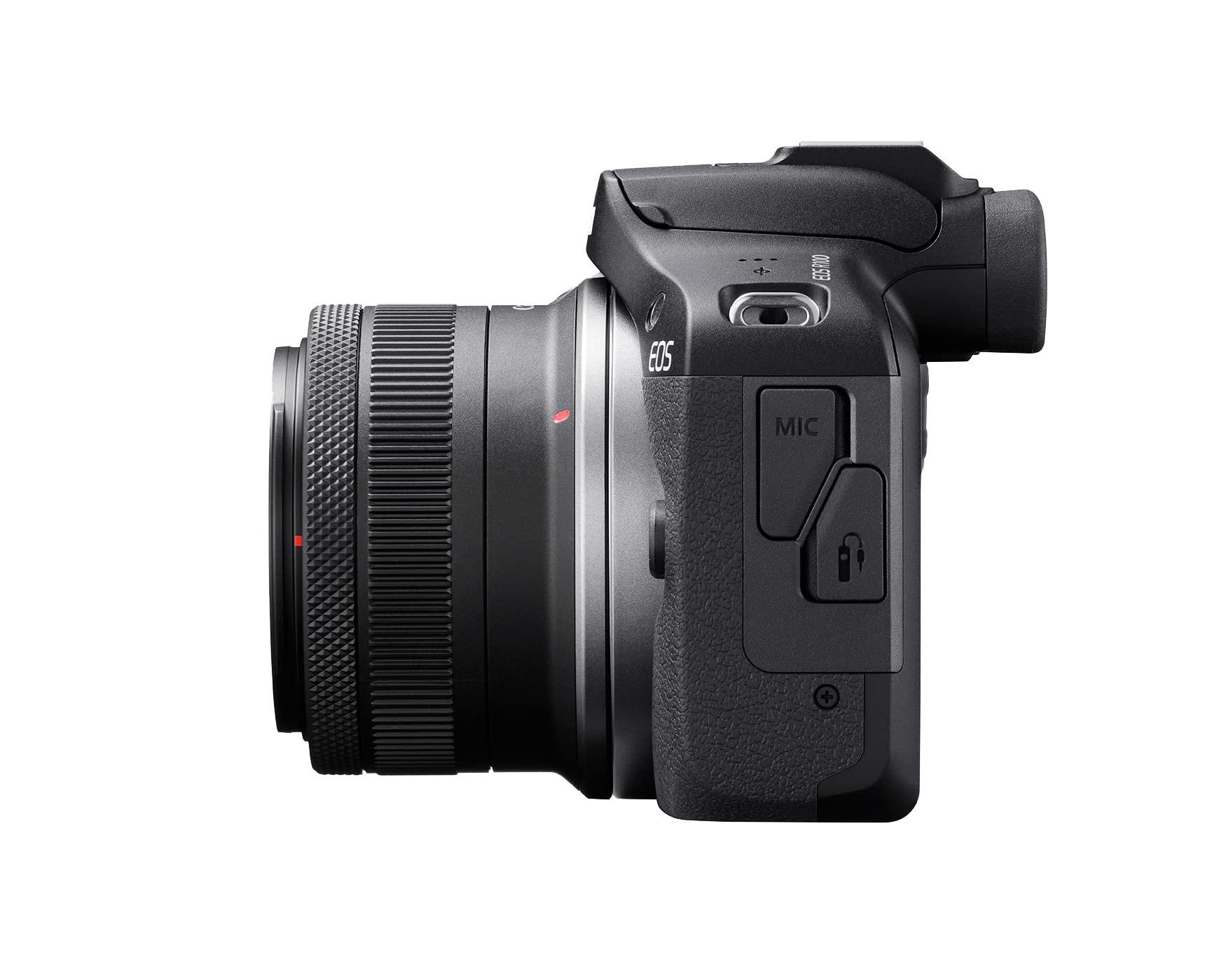 Canon EOS R100 Mirrorless Camera RF-S18-45mm F4.5-6.3 is STM Lens Kit, 24.1 Megapixel CMOS (APS-C) Sensor, 4K Video, RF Mount, Black - Image 5