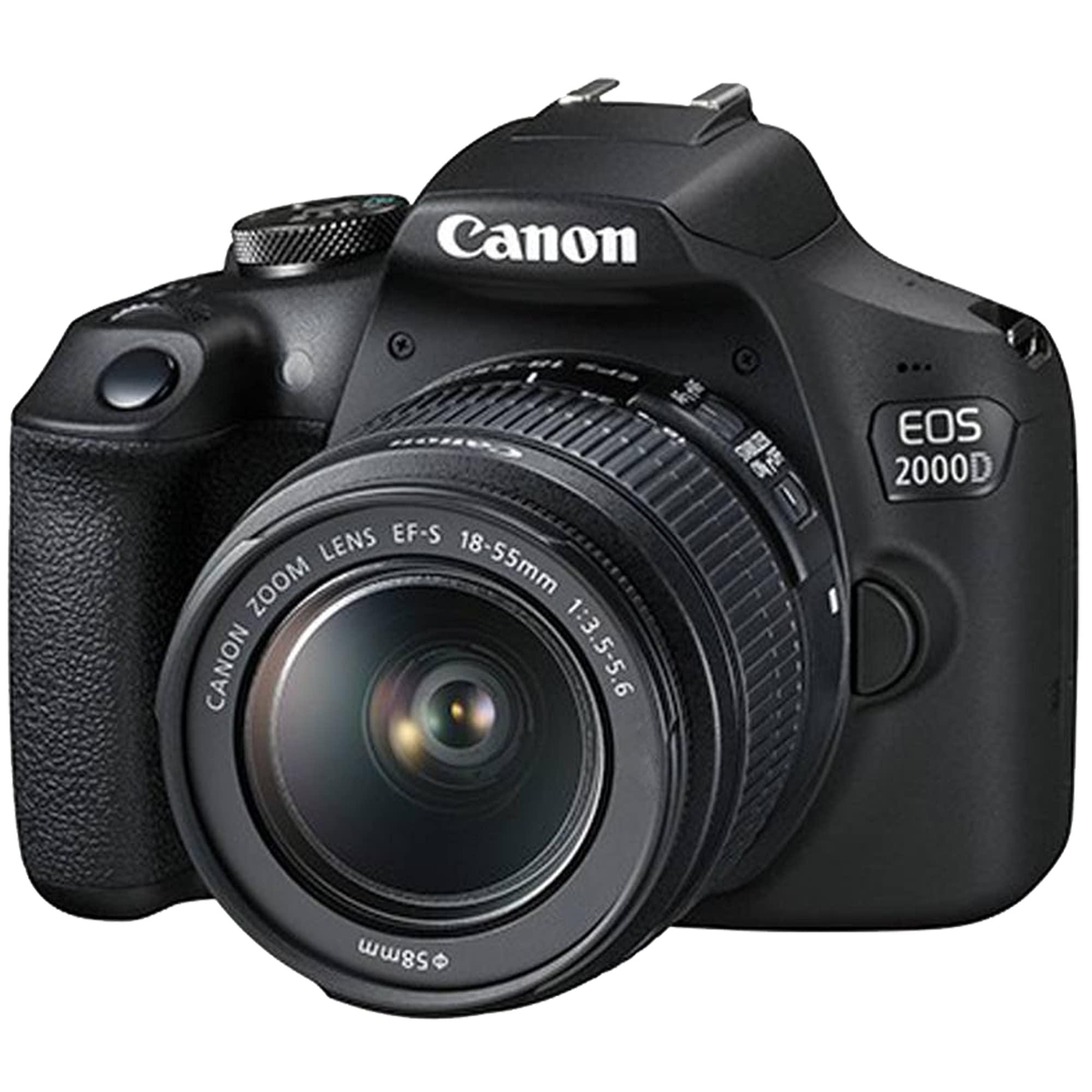 Canon EOS 2000D / Rebel T7 DSLR Camera with EF-S 18-55mm + EF 75-300mm Daul Lens + SanDisk 64GB Memory Card + Tripod + Case + Wideangle Lenses + ZeeTech Accessory Bundle (21pc Bundle) (Renewed) - Image 2