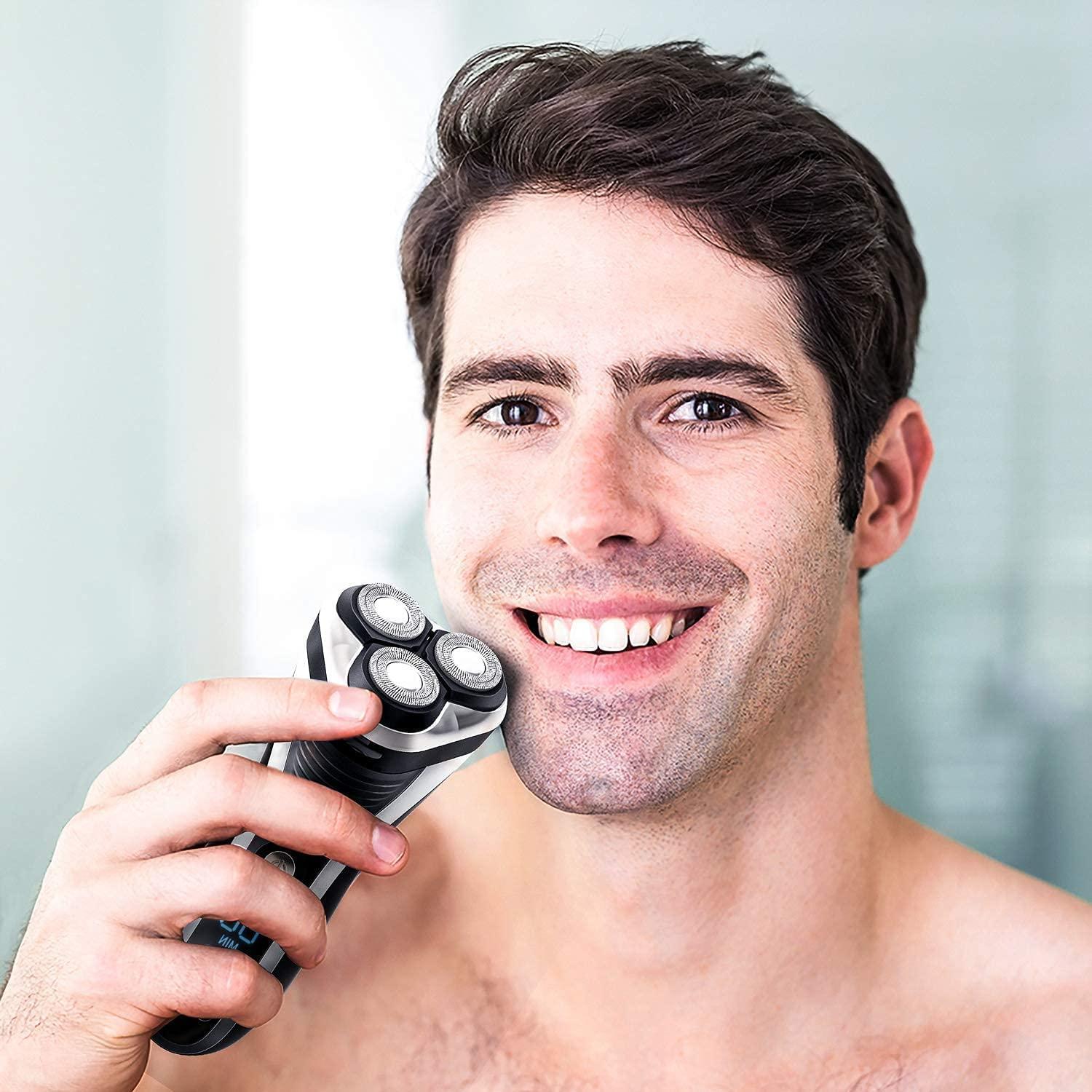 Hatteker Electric Shaver Rotary Razor Men Cordless Beard Trimmer Pop-Trimmer Waterproof - Image 4
