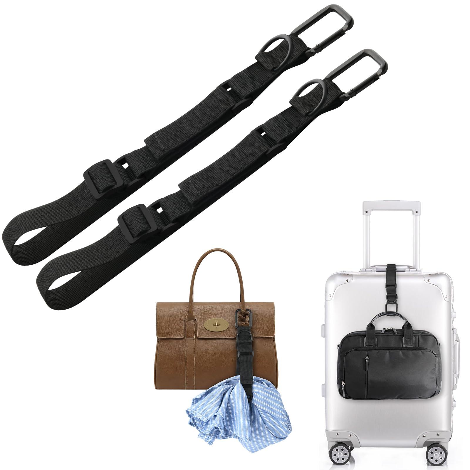 Cosmos 2 Pcs Add a Bag Strap Jacket Gripper Carry-on Baggage Straps Suitcase Belts Adjustable Extra Luggage Bag Straps for Travel Accessories