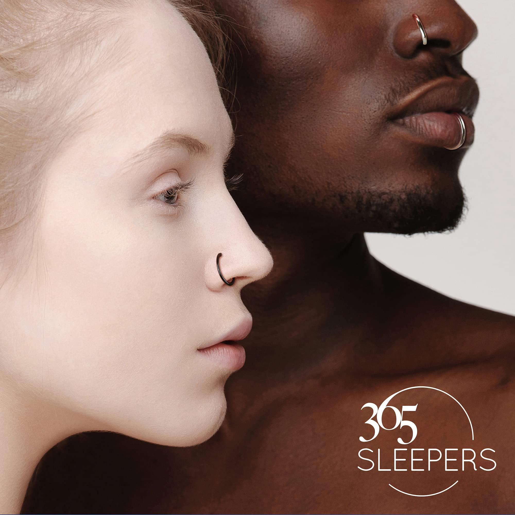 365 Sleepers Titanium Implant Grade Nose Rings 20G 18G 16G 14G 12G 10G 8G 6G Septum Jewelry Hinged Segment Ring Body Piercing Hoop Lip Rings Helix Cartilage Rook Earrings Nickel Free Hypoallergenic - Image 7