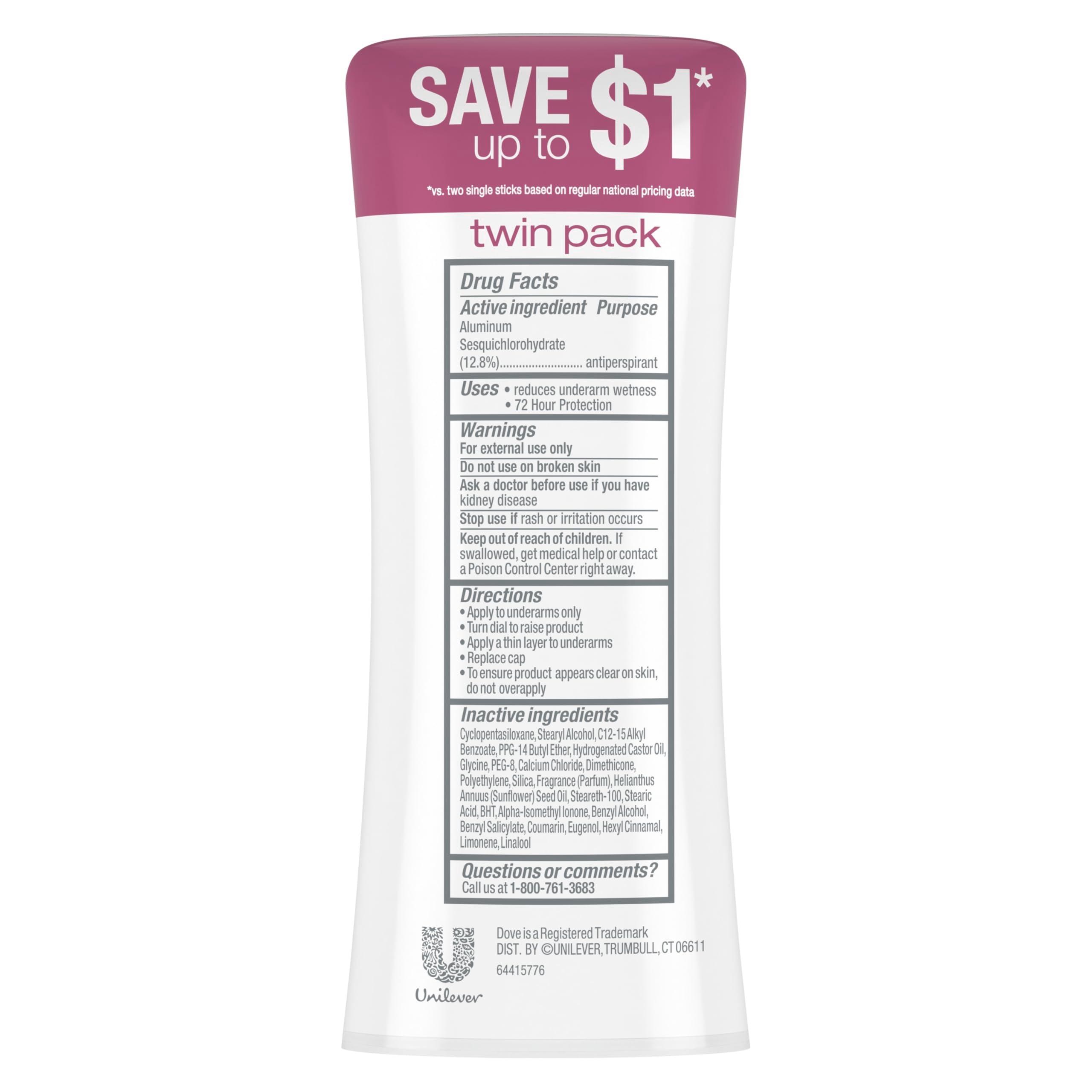 Dove Advanced Care Antiperspirant Caring Coconut, 2 Count Deodorant Stick for Women, for 48 Hour Protection And Soft And Comfortable Underarms, 2.6 oz - Image 2