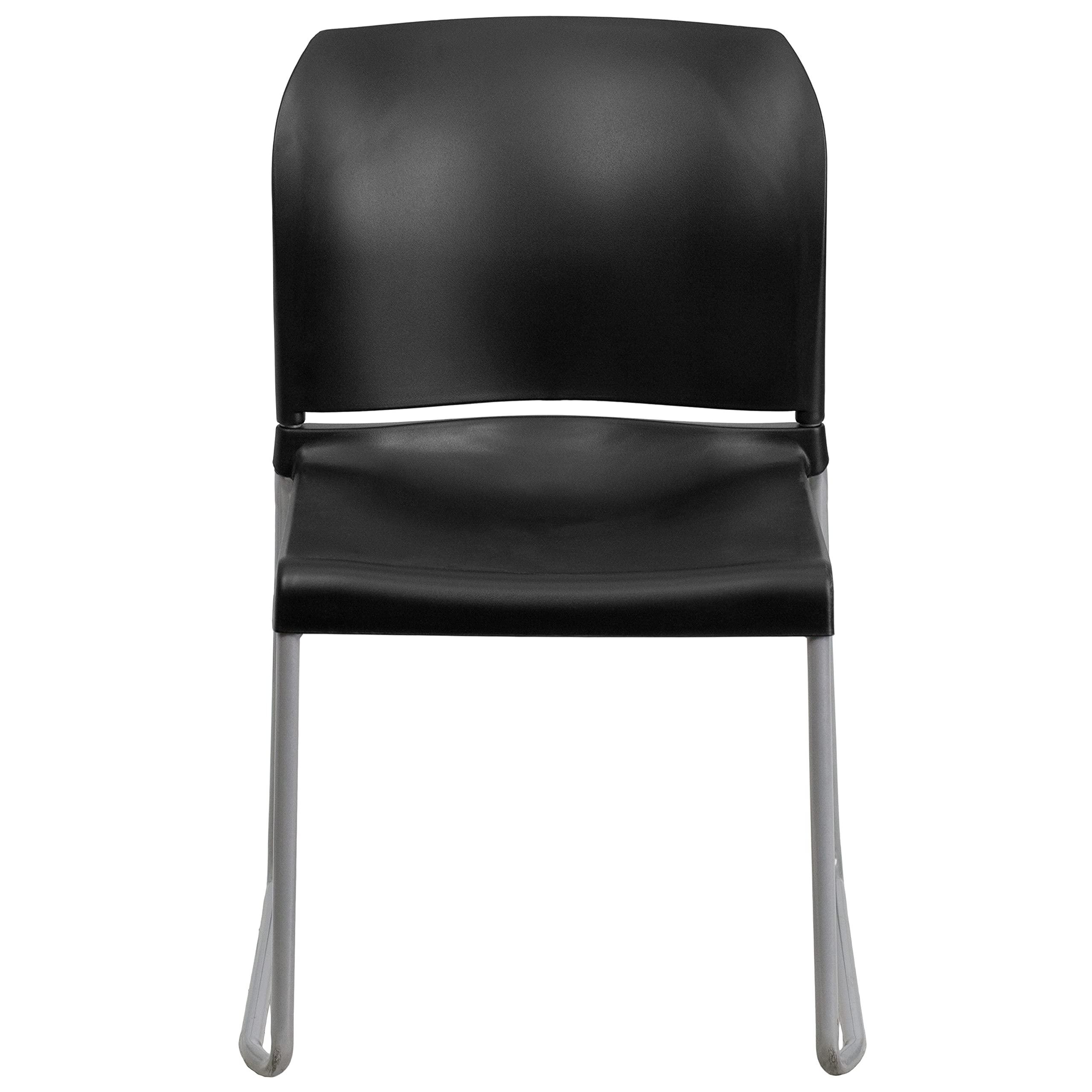 Flash Furniture Hercules Series Contoured Stacking Chairs for Waiting Rooms and Offices, Ergonomic Lobby Chairs with Curved Back, Set of 5, Black - Image 13