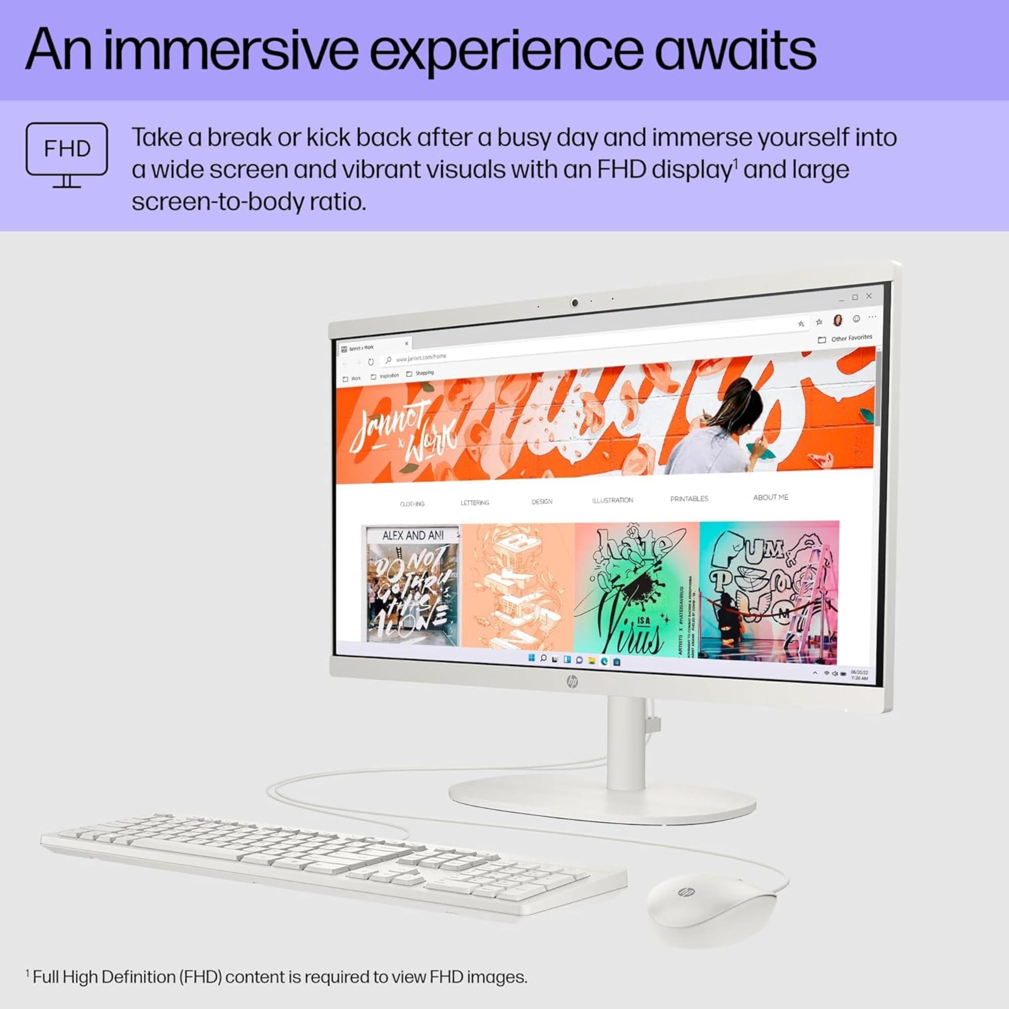 HP 22" All-in-One Desktop PC • The New Version and Look • 12 Month Microsoft Office • 40GB RAM • 1TB Storage (512GB SSD and 512GB External) • FHD Display • Intel Celeron Processor • Windows 11 Home - Image 4