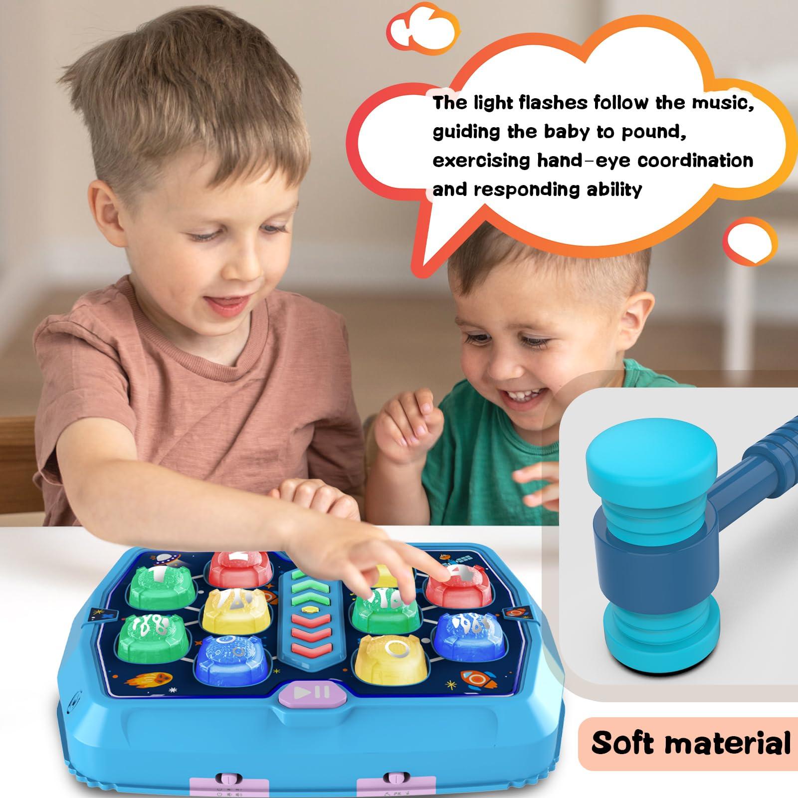 Hammer Mole Game for 3 4 5 6 Year Old Boys, Pounding Toys for Age 3-8, 3 Modes & Light Interactive Toddlers Toy with 2 Hammer, Baby Toy Gifts for Early Learning, Birthday Gift for Toddler Boy Girl - Image 5
