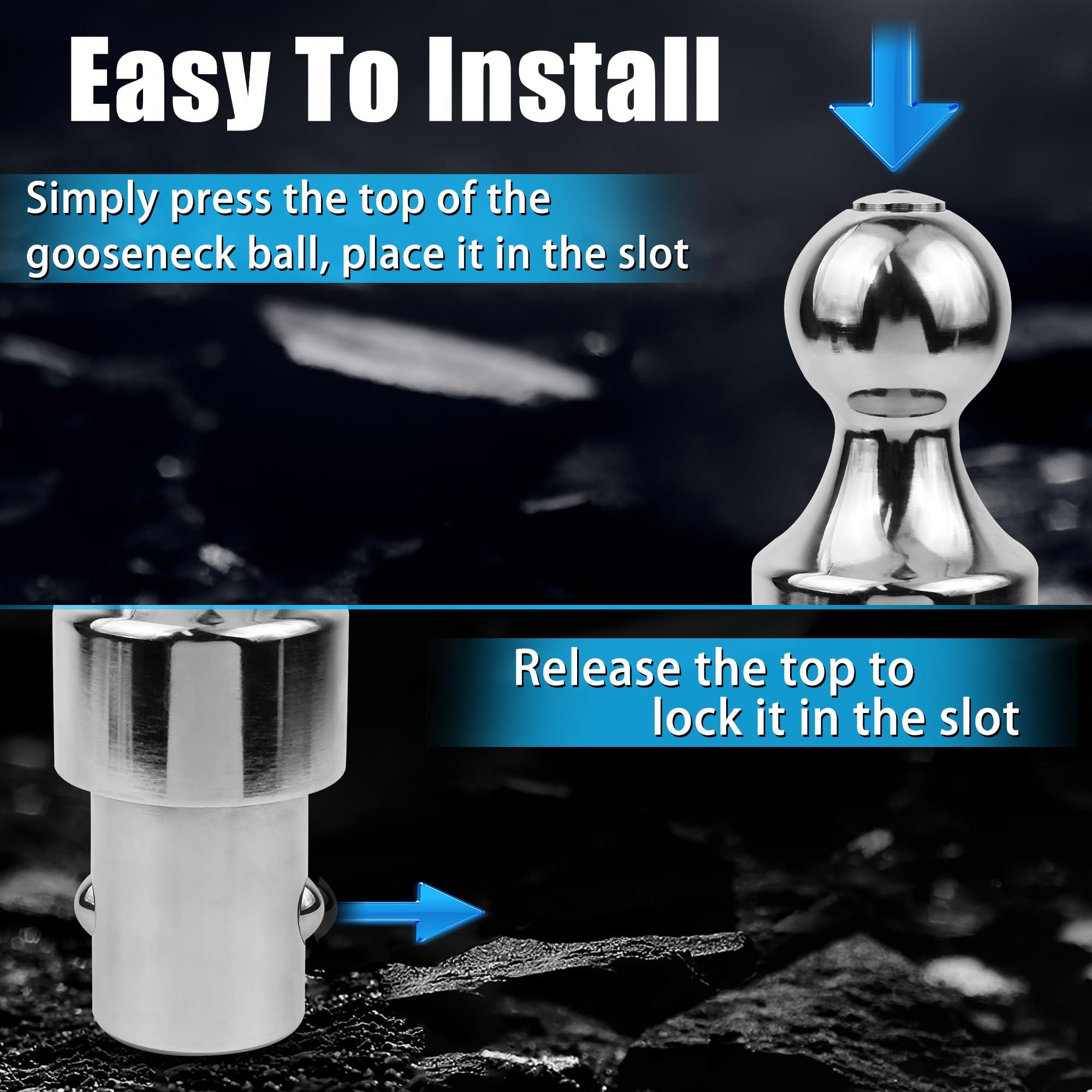 Chaoos 60629 Puck System Gooseneck Hitch Ball, 2-5/16 Inch Gooseneck Ball Compatible with 2013-2025 Ford F250 F350 F450, Dodge Ram 2500 3500, 2016-2025 Chevrolet Silverado, GMC Sierra, Nissan Titan XD - Image 6