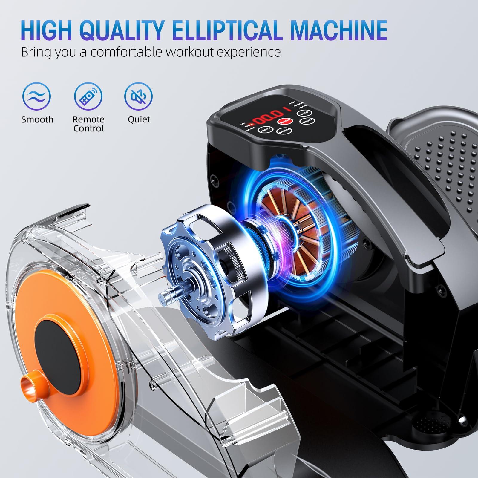 GUGTTR Under Desk Elliptical Machine, Ellipse Leg Exerciser for Seniors Fully Assembled, Quiet & Portable Electric Seated Pedal Exerciser with Remote Control & 12 Adjustable Speeds - Image 2