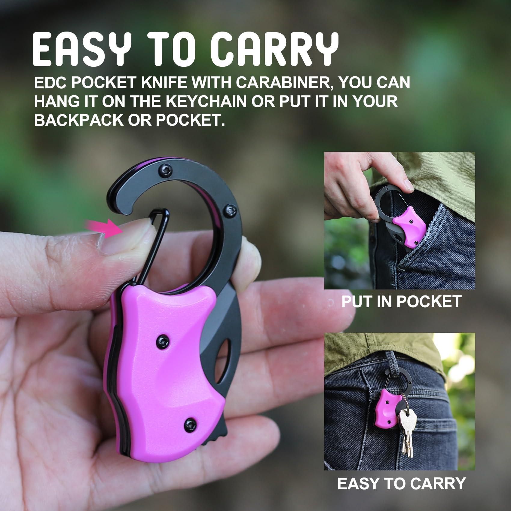 ZAVIT Womens Gifts for Mothers Day, Keychain with Box Cutter Pocket Knife, Christmas Stocking Stuffers for Women Mom, Birthday Gifts Idea for Mom Wife, EDC Gadgets for Everyday Carry, P-ink - Image 5