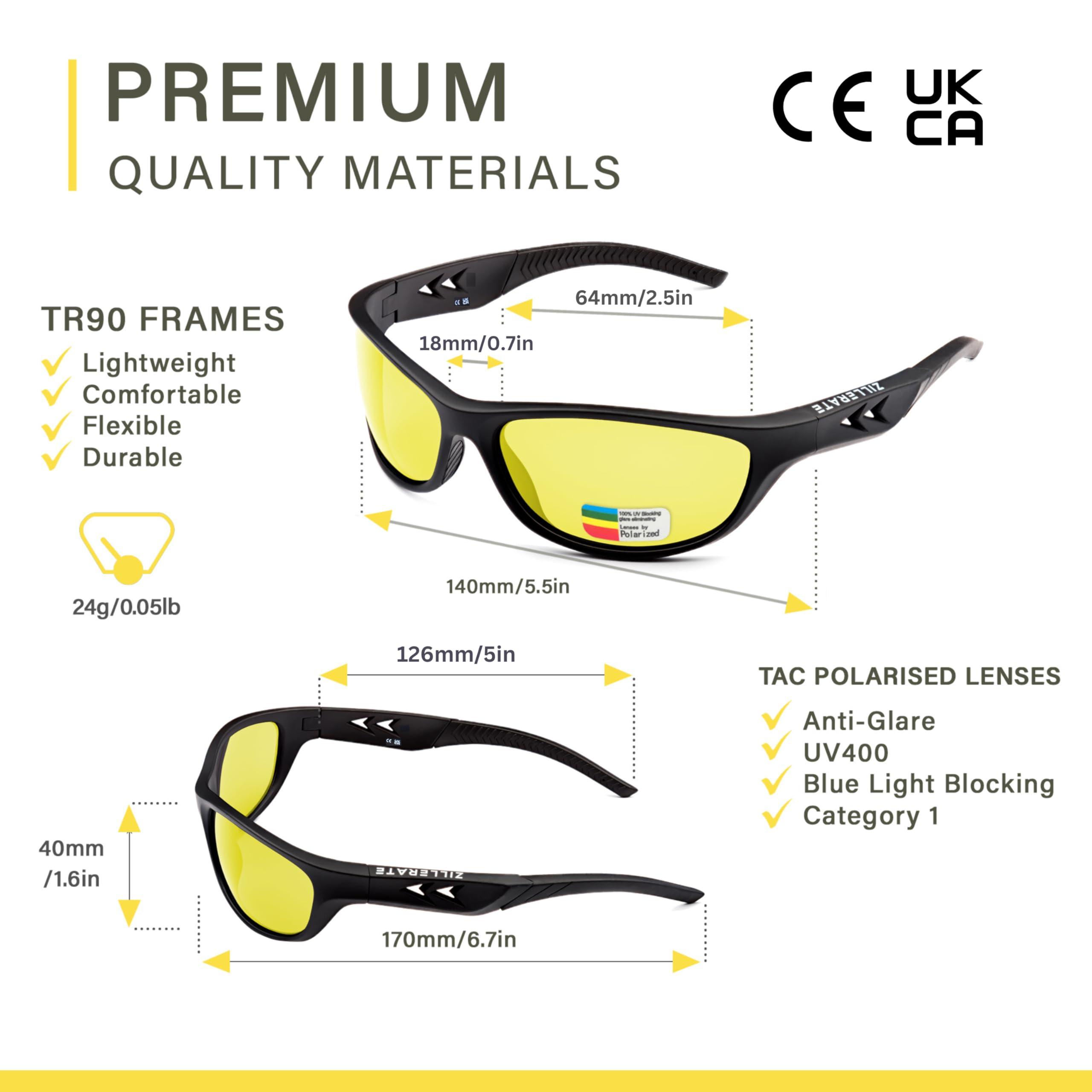 ZILLERATE Night Vision Driving Glasses - Anti Glare HD Polarized Yellow Tinted Sunglasses for Men & Women - Image 3