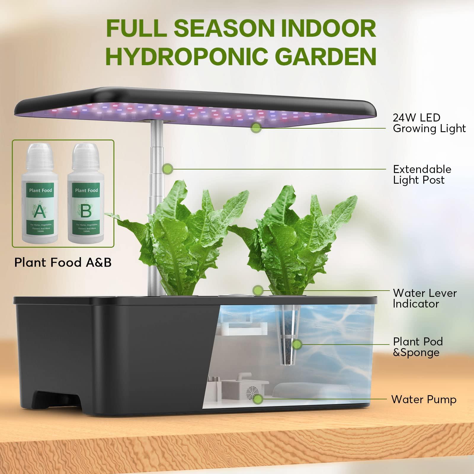 MUFGA 12 Pods Hydroponics Growing System, Indoor Garden with LED Grow Light, Plants Germination Kit, Mini Herb Garden with Pump System, Height Adjustable (No Seed) - Image 4