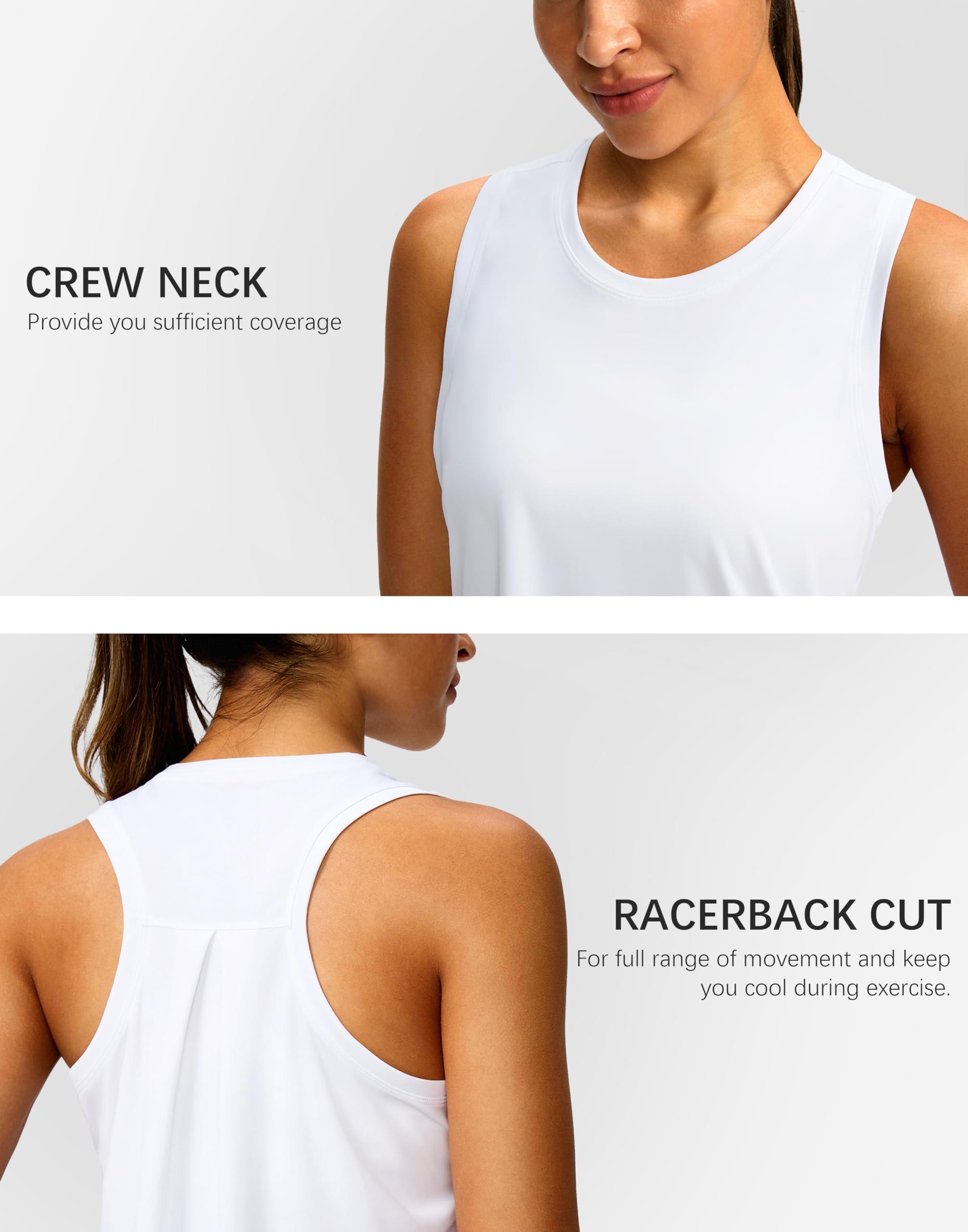 Women's Workout Tops Racerback Athletic Tank Tops Sleeveless Loose Fit Yoga Running Gym Shirts for Women - Image 4