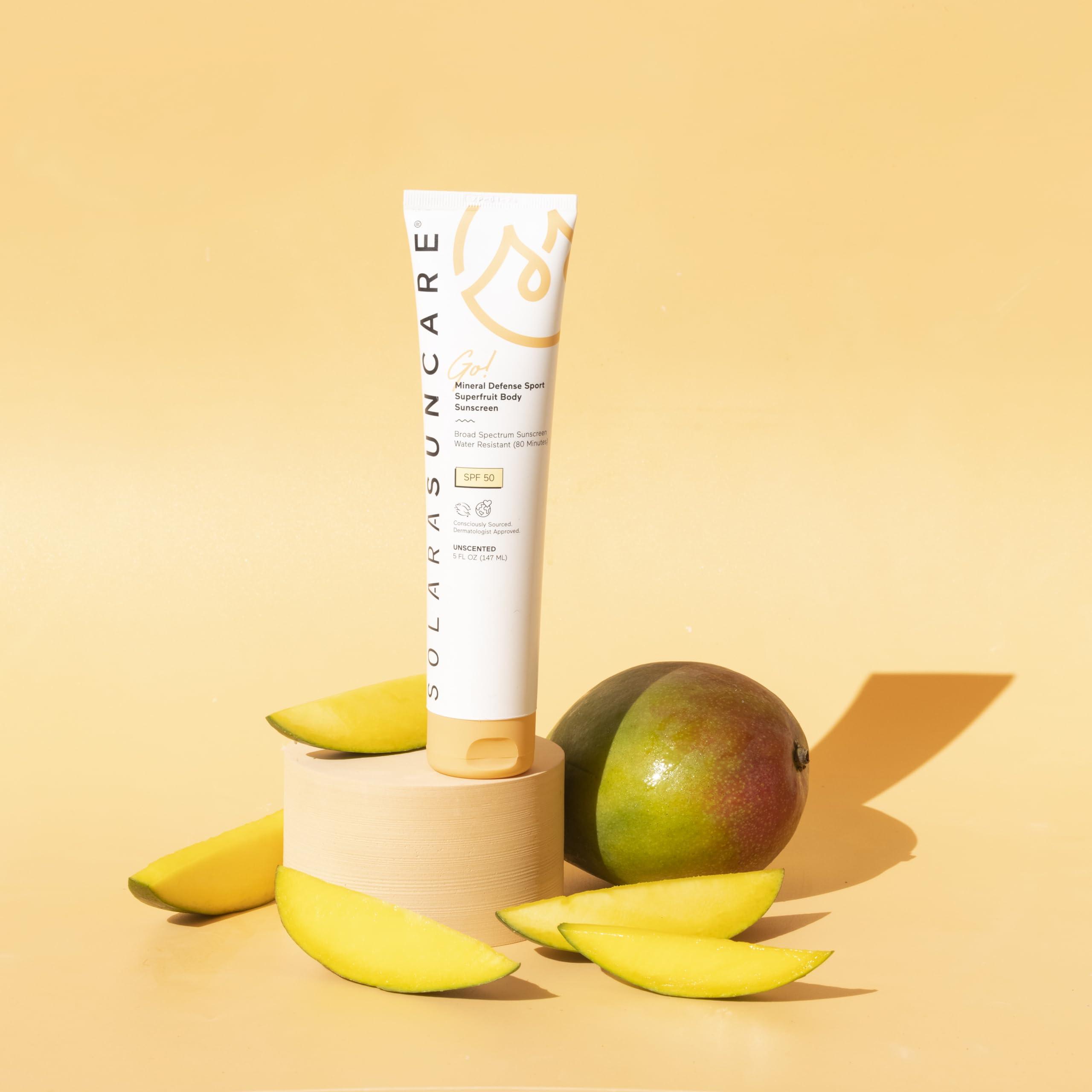 Solara Suncare - Go! Mineral Defense SPORT Superfruit Body Sunscreen, SPF 50 | EWG Verified, Vegan, Cruelty-Free, Reef-Friendly | Unscented, Sensitive Skin Safe, Water-Resistant (5 fl oz | 147 ml) - Image 4