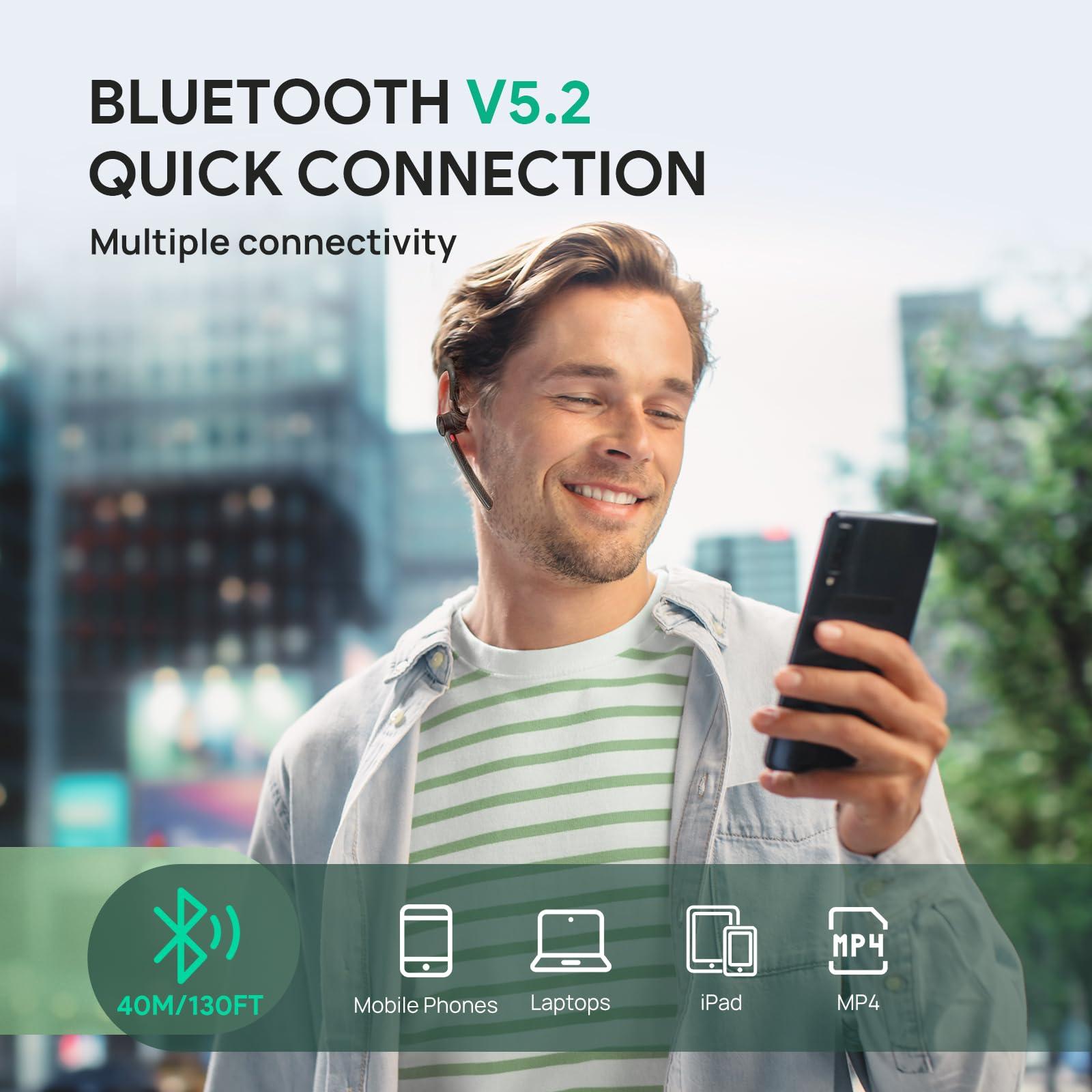 Yealink Bluetooth Headset BH71,Wireless Bluetooth Earpiece with 4 Noise Canceling Microphones,Teams&Zoom Certified,Mute Function,Connect to PC Cell Phone iPhone Android Driving Business Office - Image 2
