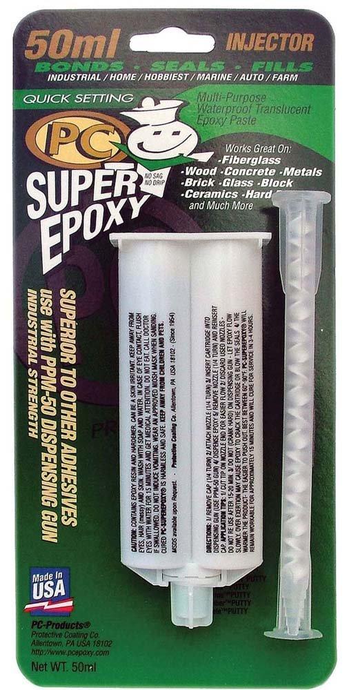 PC Products PC-Super Epoxy Adhesive Paste, Two-Part 50ml Cartridge, Translucent 502