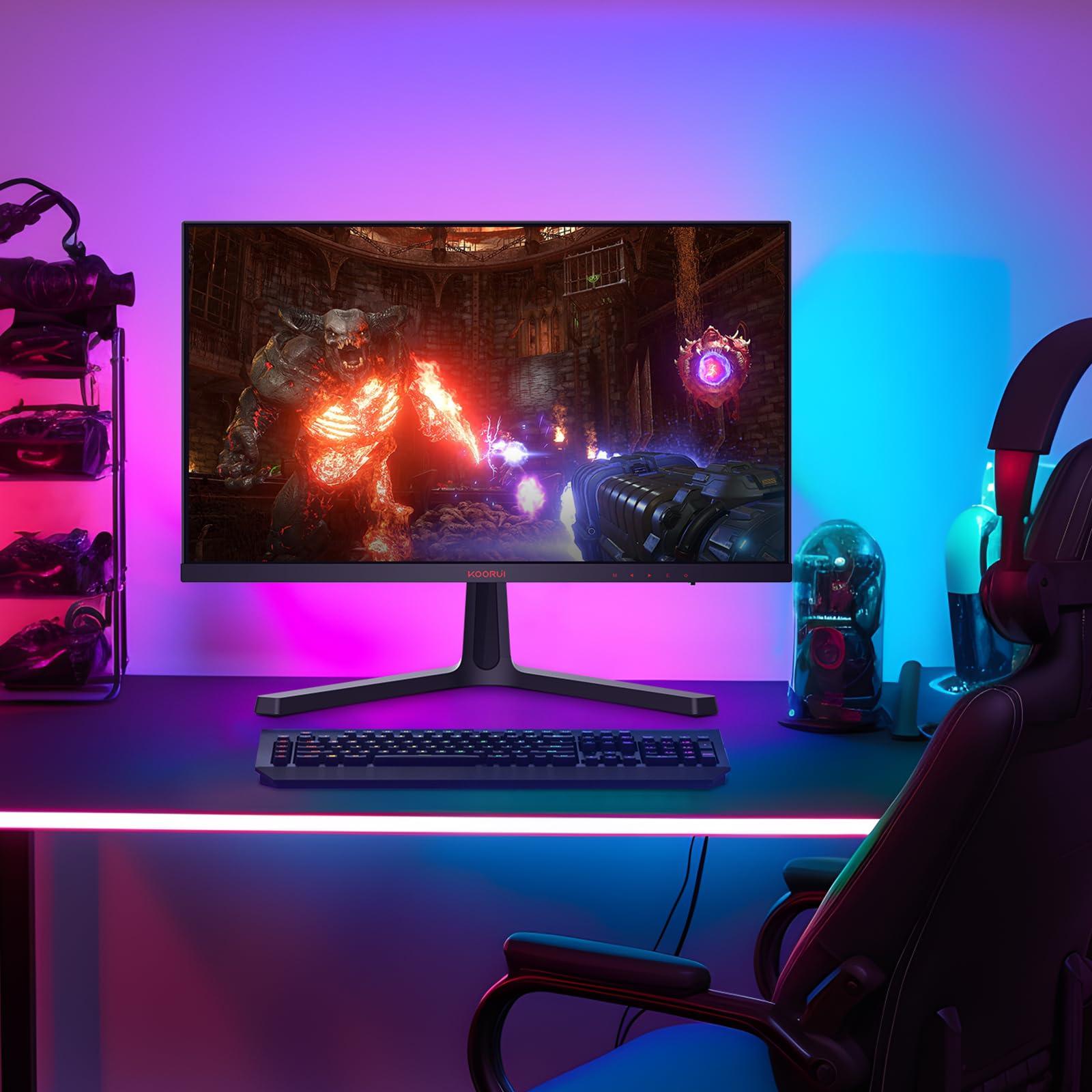 KOORUI 24 Inch Gaming Monitor -FHD 1080P Computer Monitor 165Hz VA 1ms, AdaptiveSync Technology, LED Monitors with Ultra-Thin, HDMI X2 /DP, VESA Compatible, Tilt Adjustable, Eye Care 24E4 - Image 8