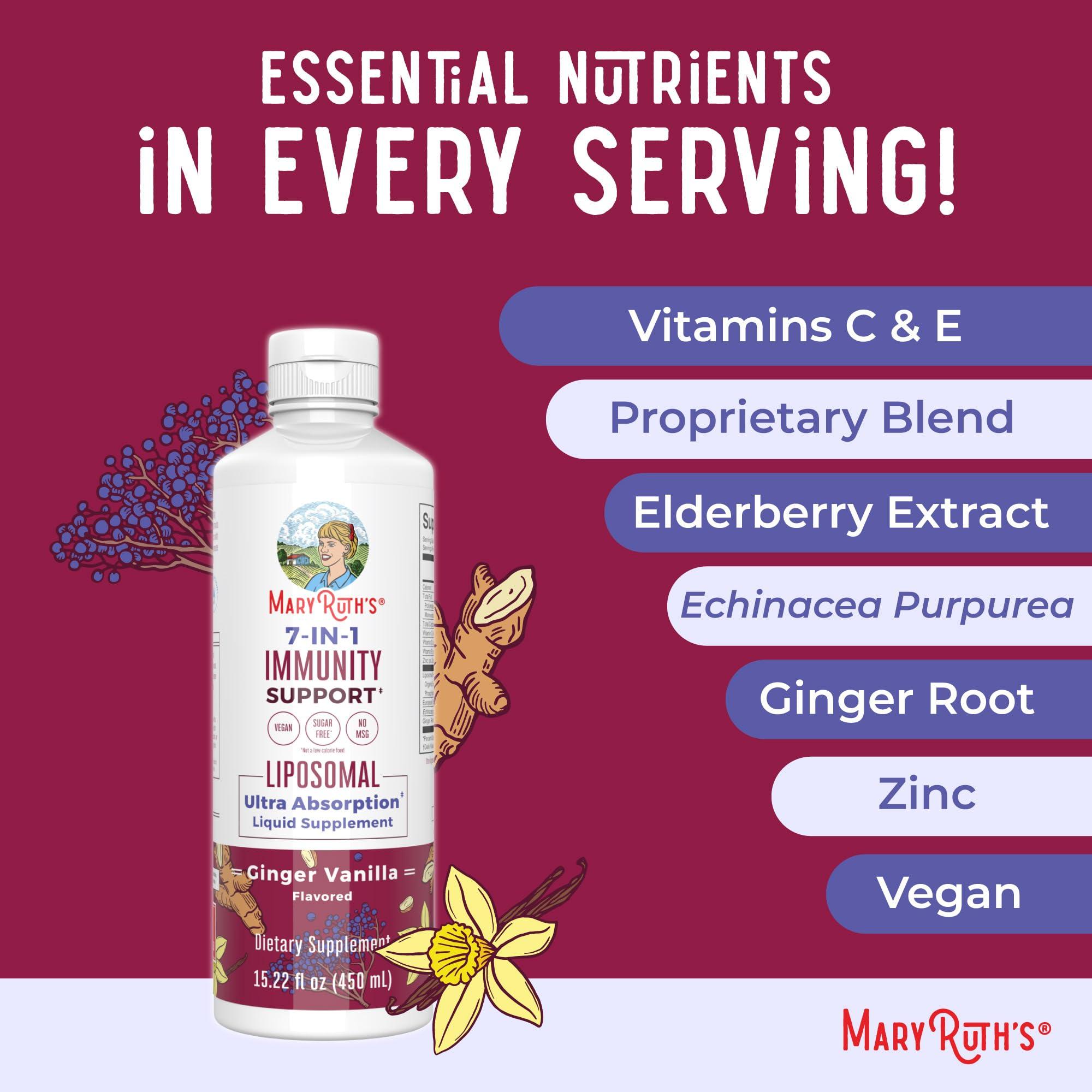 MaryRuth Organics 7 in 1 Immunity Liposomal | Elderberry Liquid with Vitamin C | Liquid Vitamins | Immune Support Supplement | Elderberry with Zinc and Vitamin C | Vegan| Gluten Free | 30 Servings - Image 7