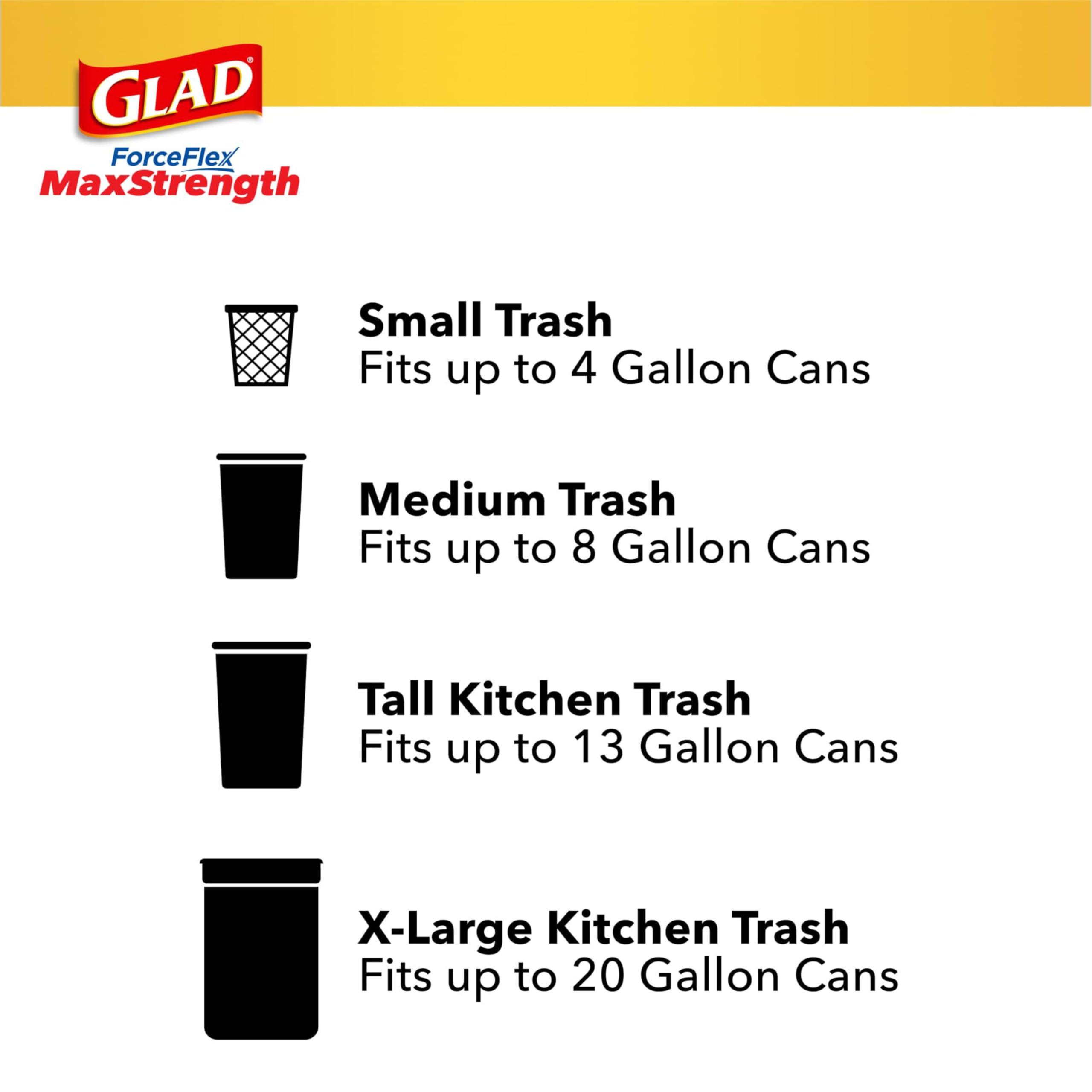 Glad ForceFlex MaxStrength Tall Kitchen Trash Bags, 13 Gal, Cherry Blossom, 34 Ct (Package May Vary) - Image 8